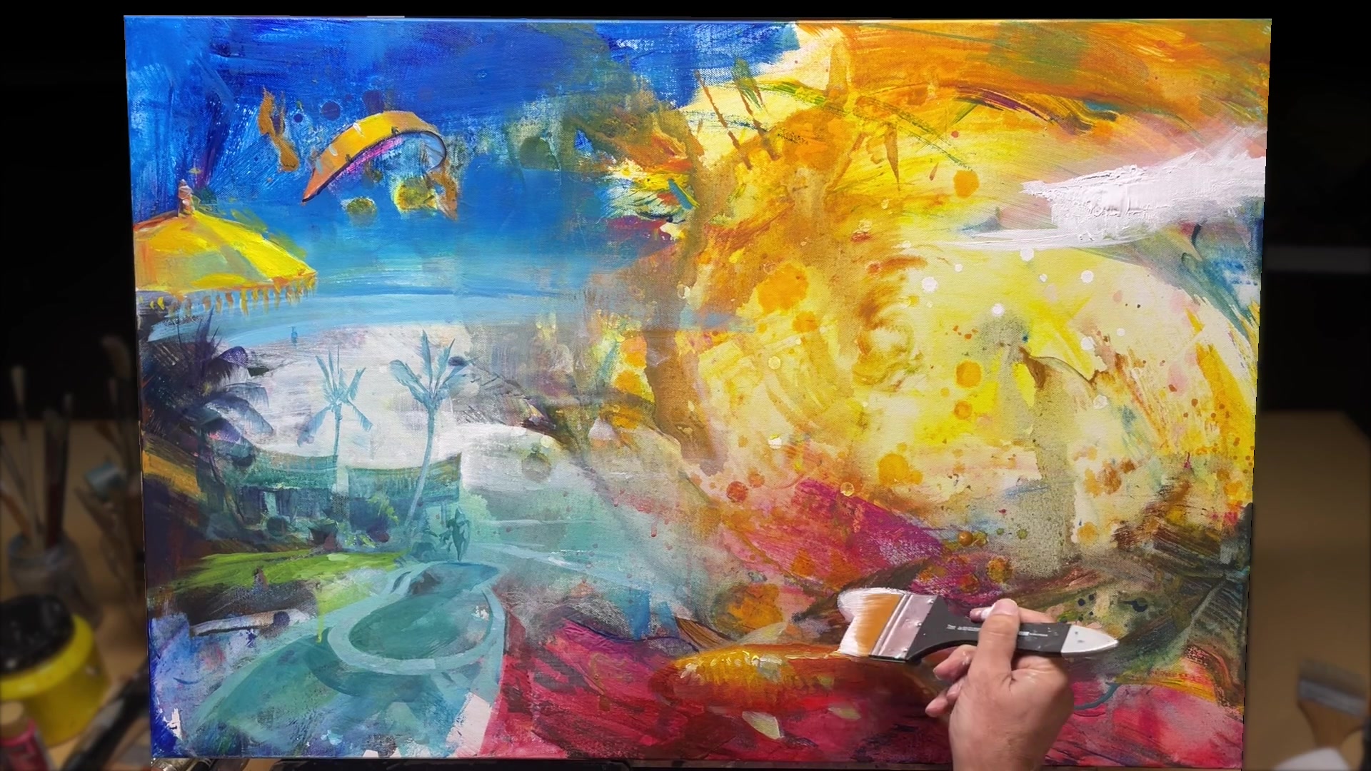 Step 19 — Preserving Paint Overnight (video frame from the lesson)