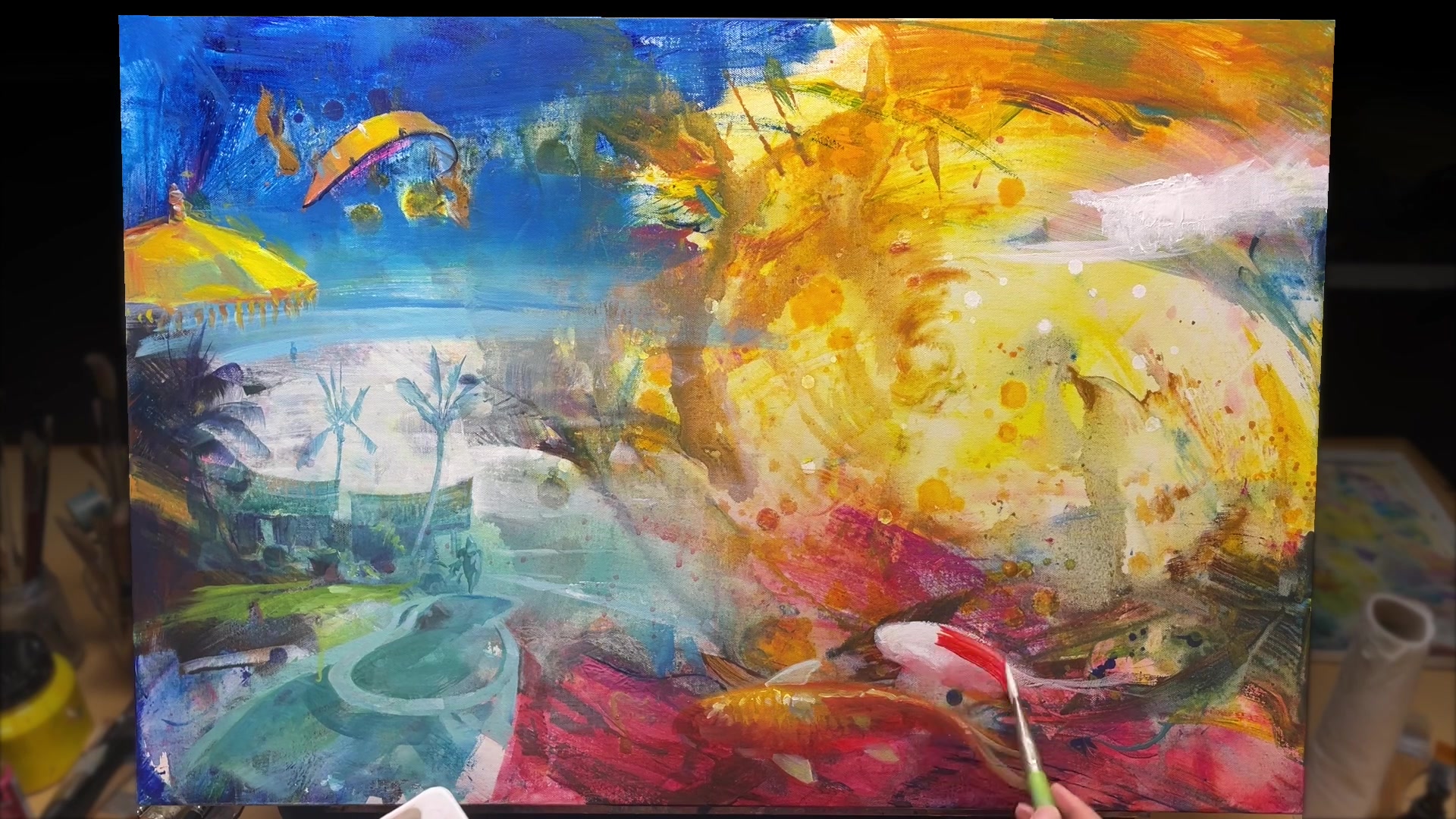 Step 20 — Adding Vibrant Colors (video frame from the lesson)
