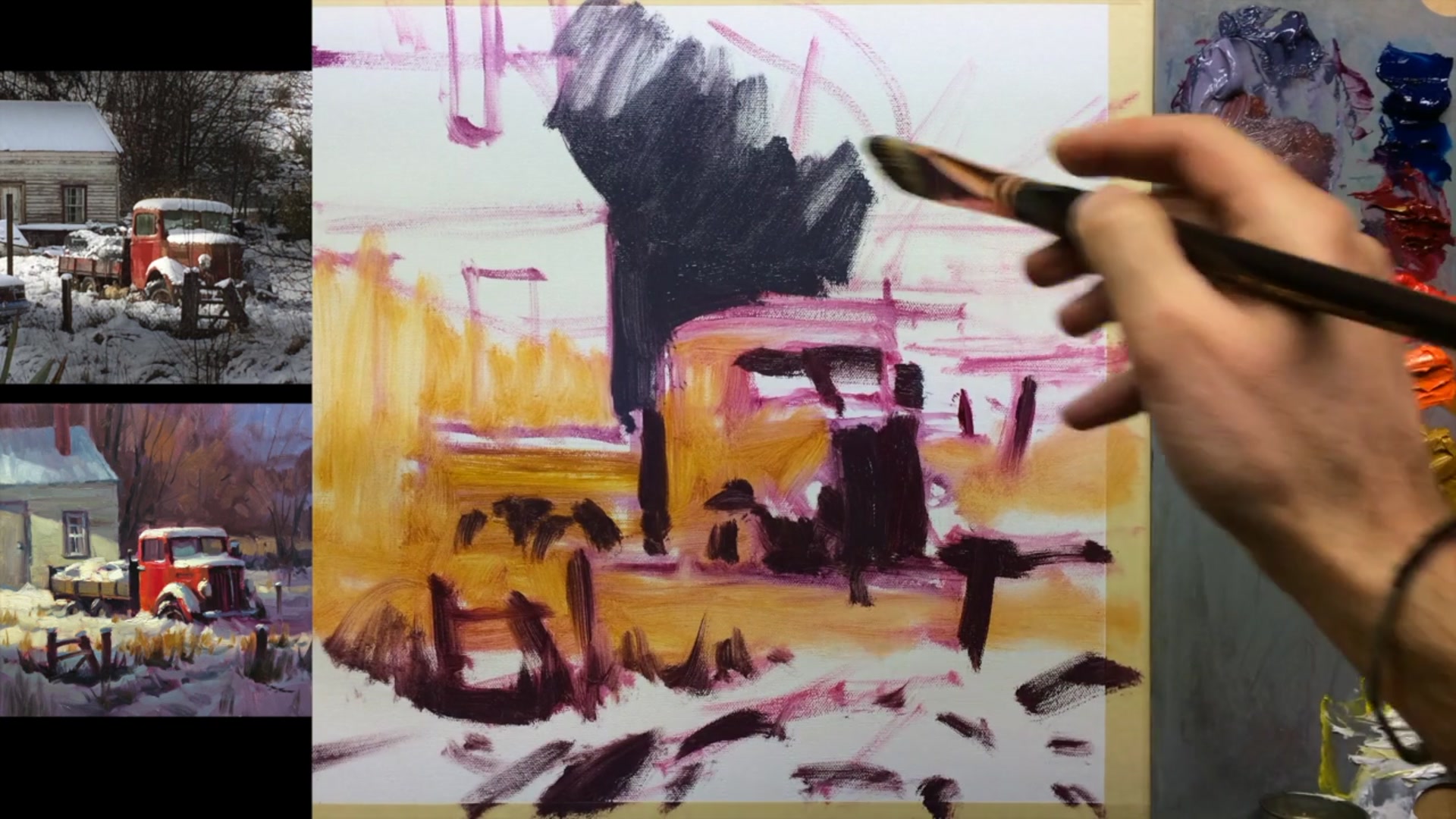 Step 6 — Adding warmth and glow to background (video frame from the lesson)