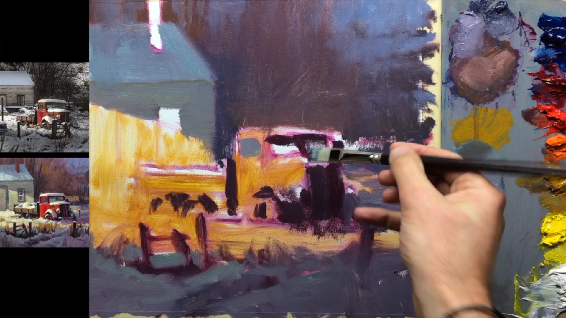 Step 10 — Simplifying details and adding texture (video frame from the lesson)