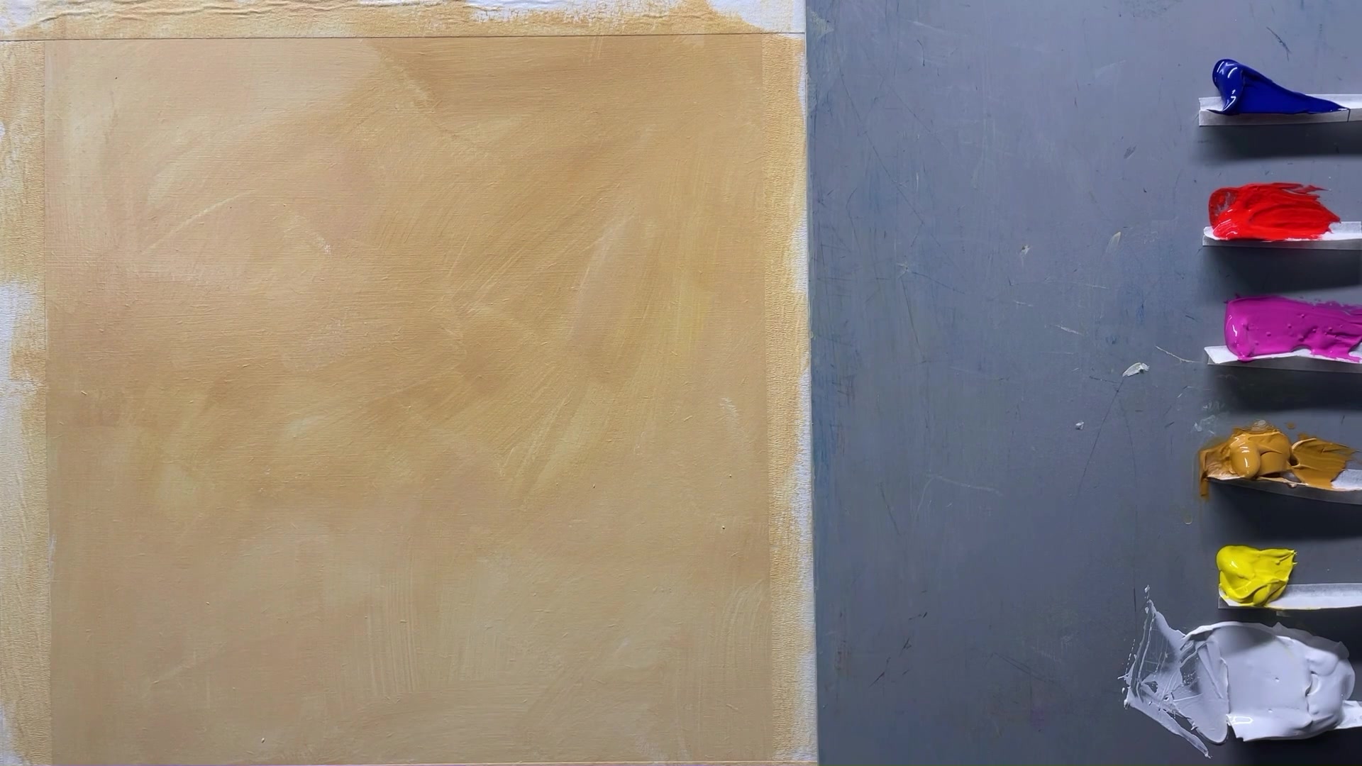 Step 7 — Blocking in the sky (video frame from the lesson)