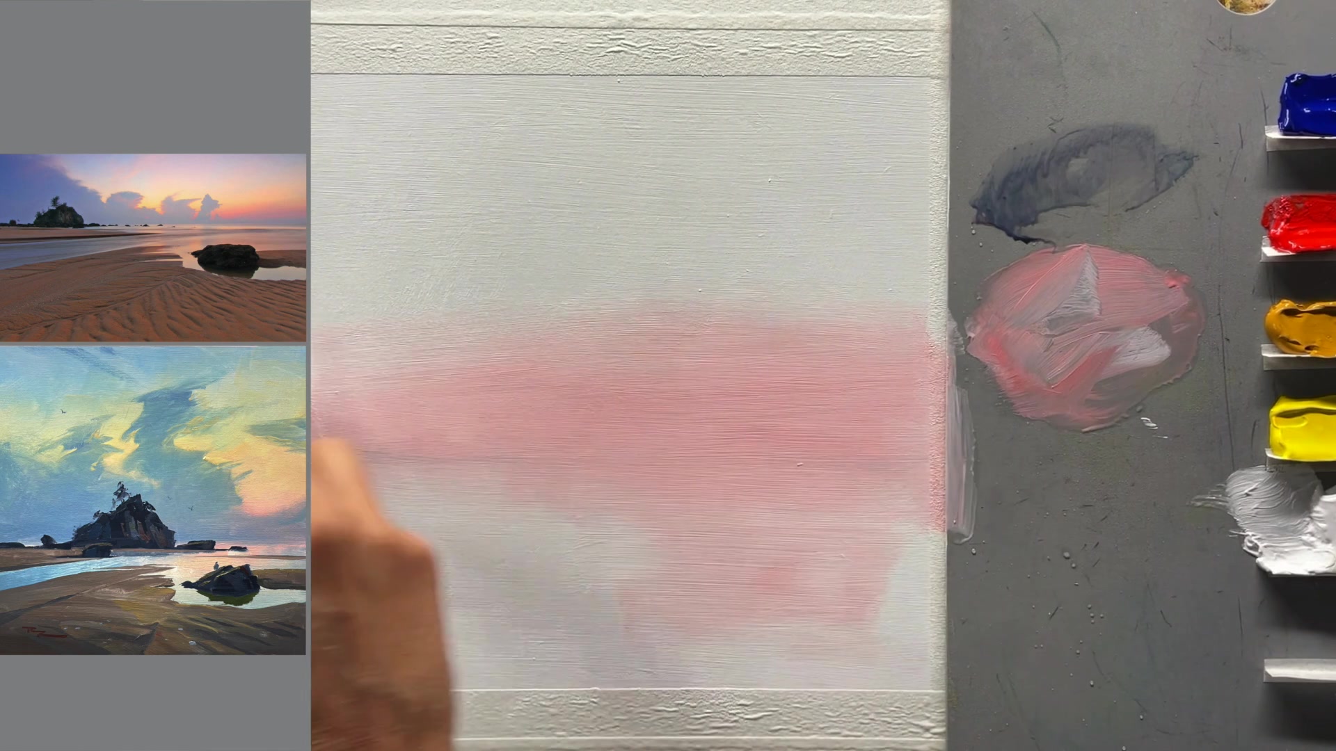Step 2 — Creating sky gradations (video frame from the lesson)