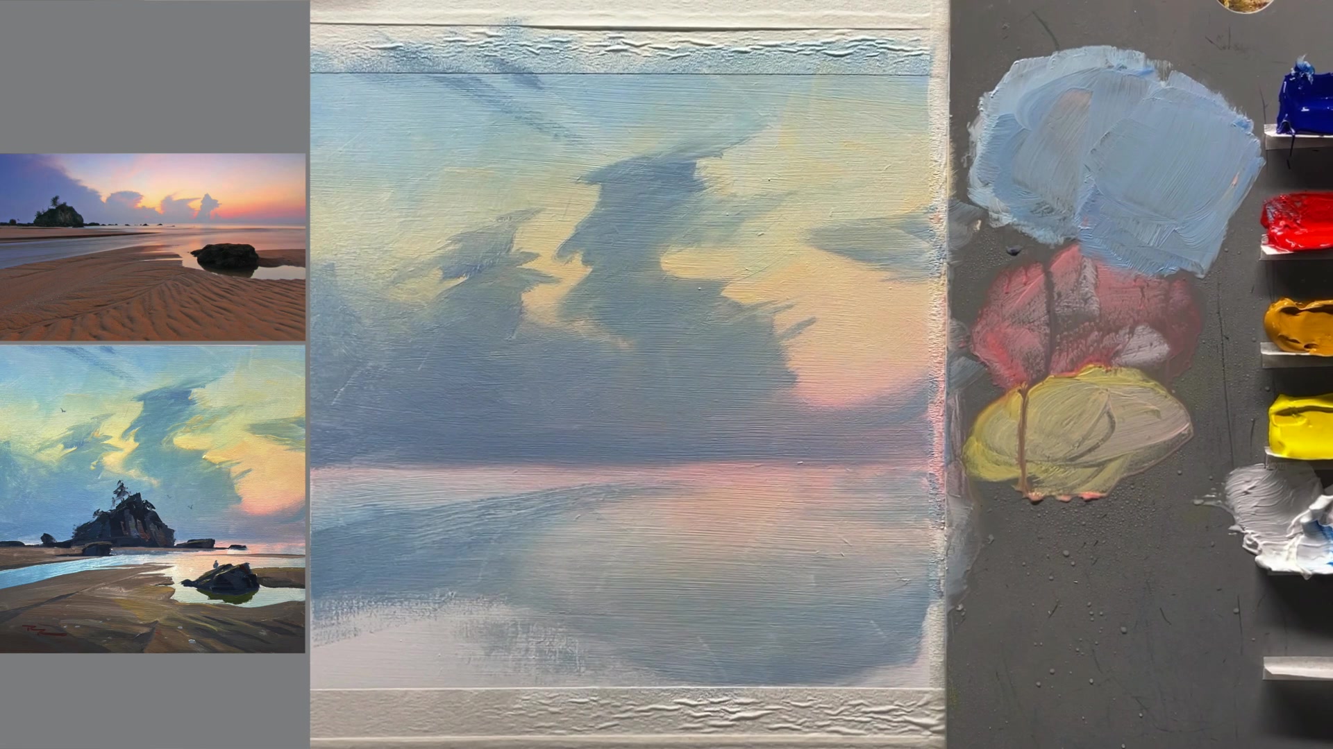 Step 5 — Backlit cloud highlights (video frame from the lesson)