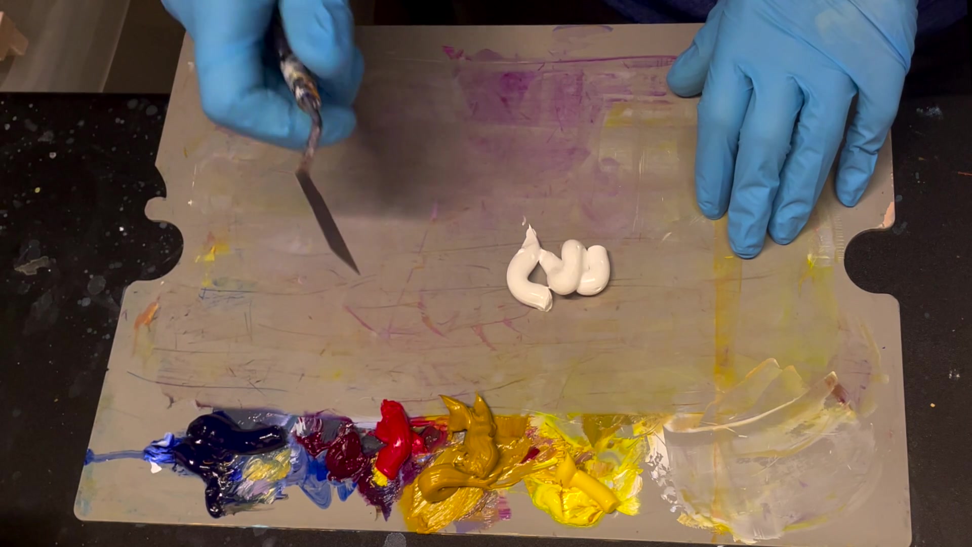 Step 1 — Paint Viscosity and Mediums (video frame from the lesson)