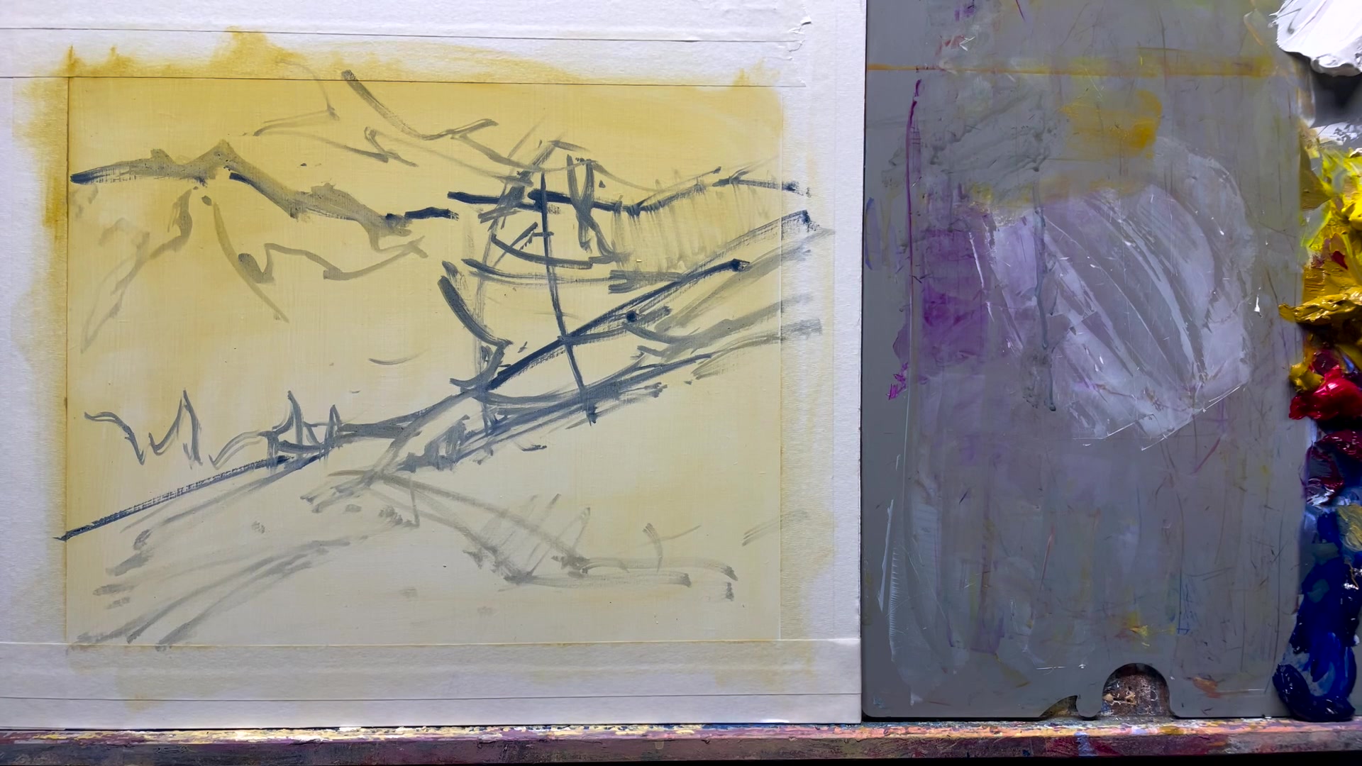 Step 8 — Painting the Darkest Darks (video frame from the lesson)