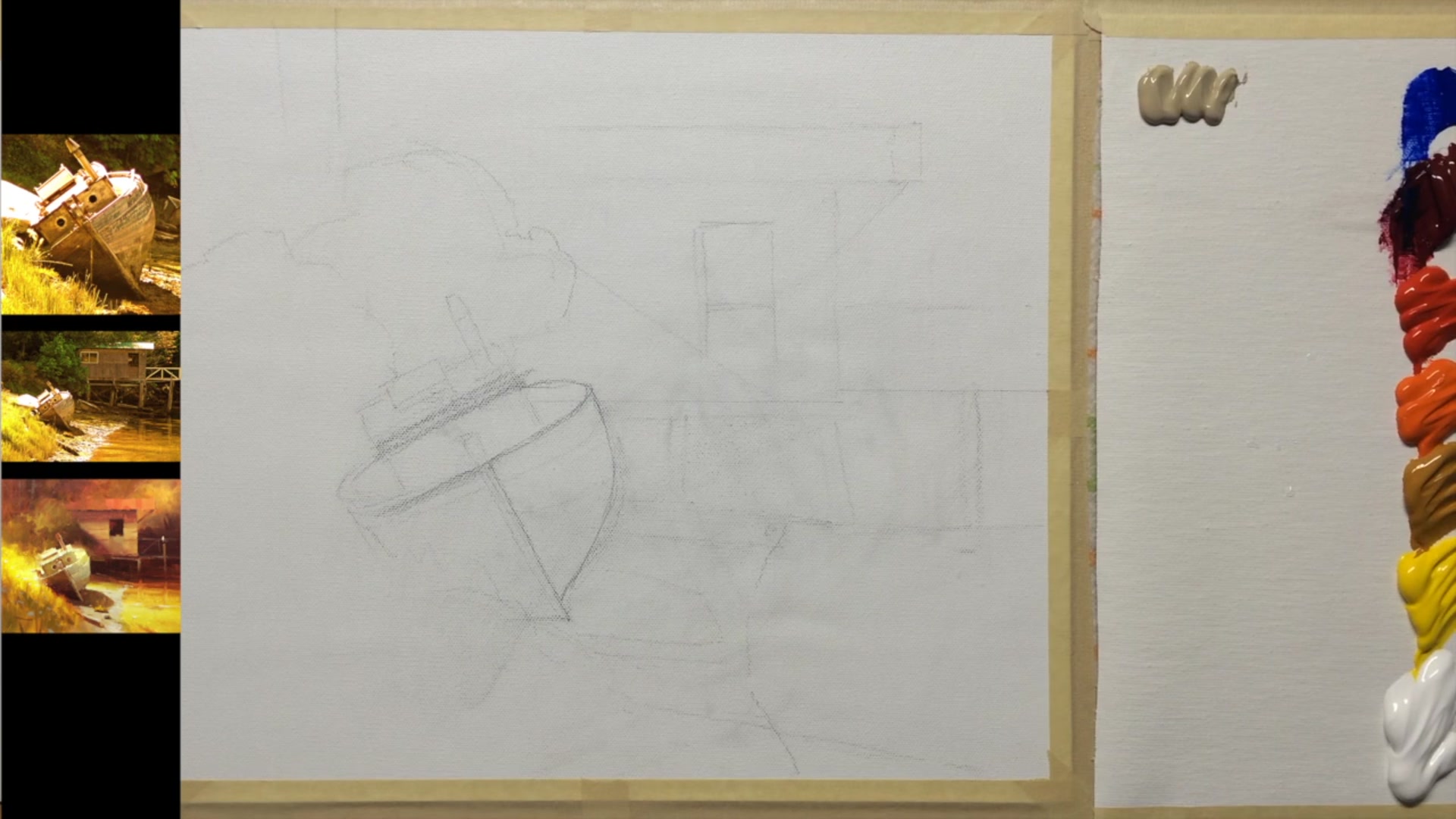 Step 3 — Starting with the glowing foreground (video frame from the lesson)