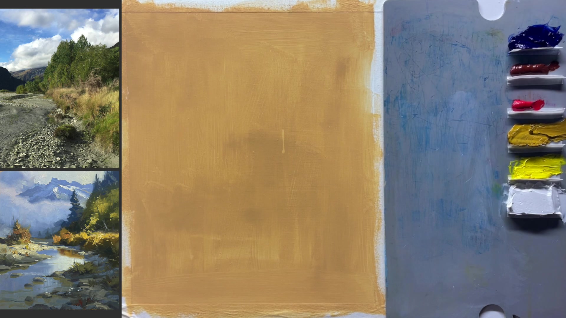 Step 6 — Initial Sketch and Composition (video frame from the lesson)