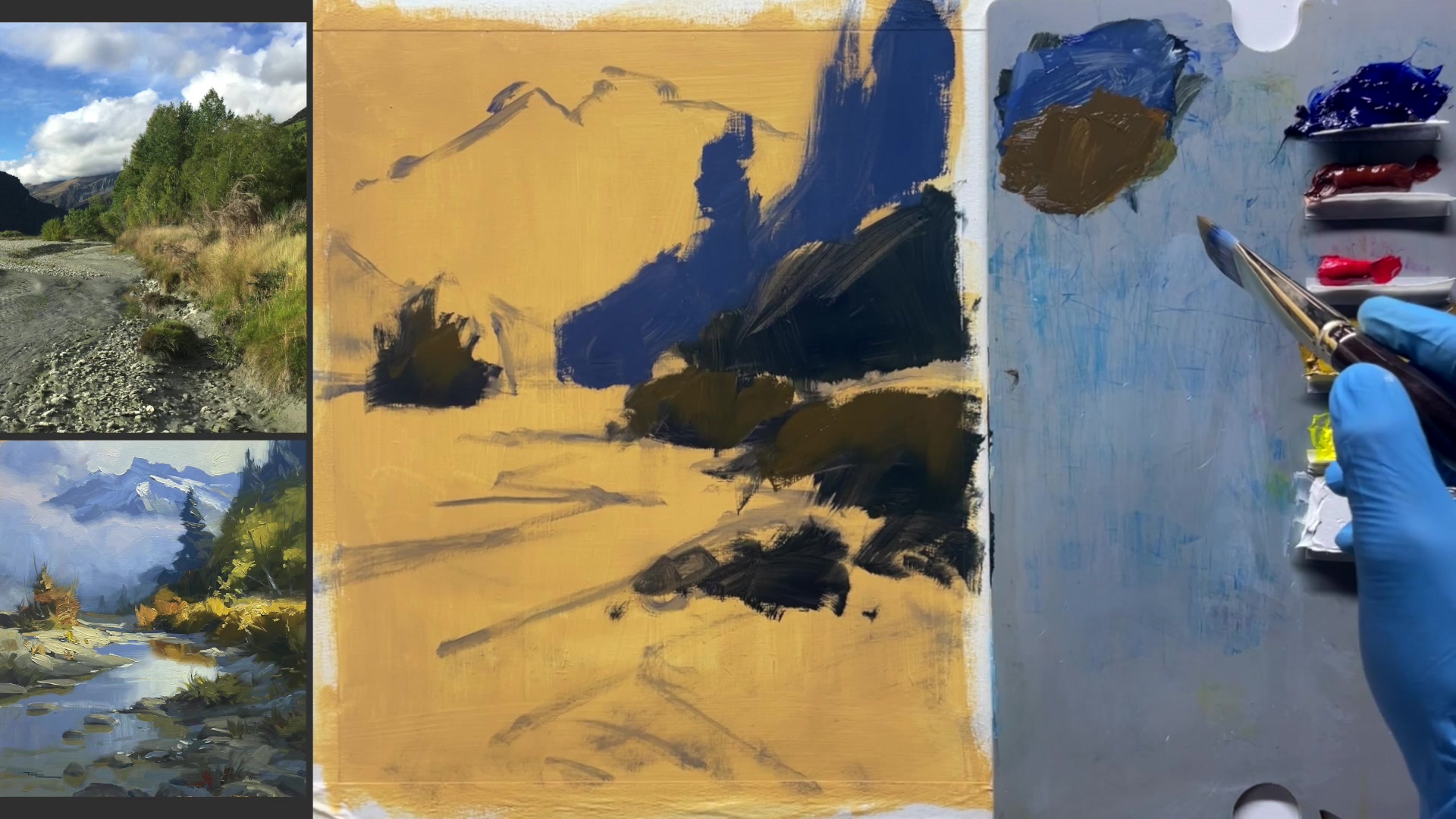 Step 8 — Mountains and Reflections (video frame from the lesson)