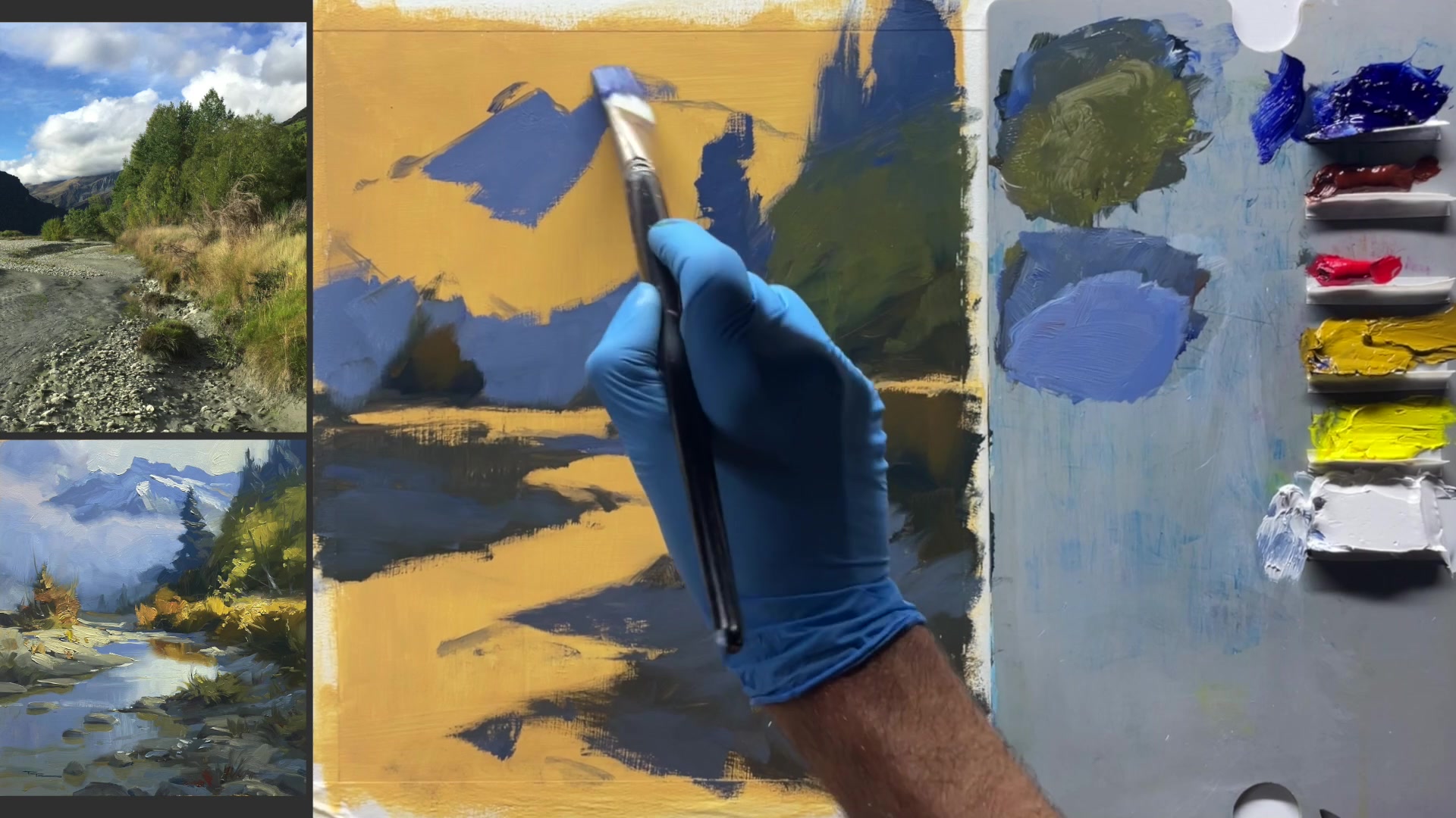 Step 10 — Creating Mist and Sky (video frame from the lesson)