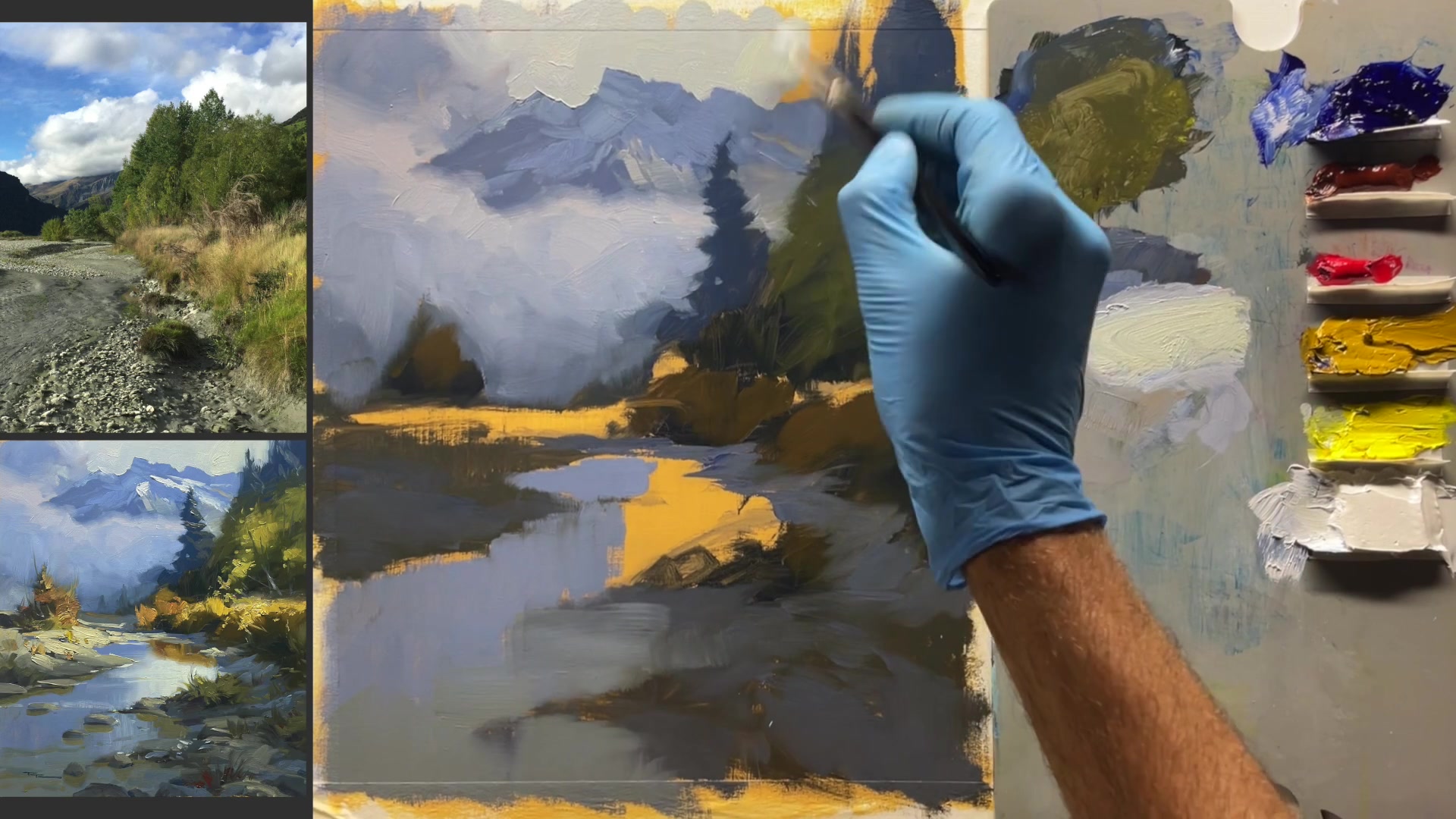 Step 15 — Refining Sky and Reflections (video frame from the lesson)