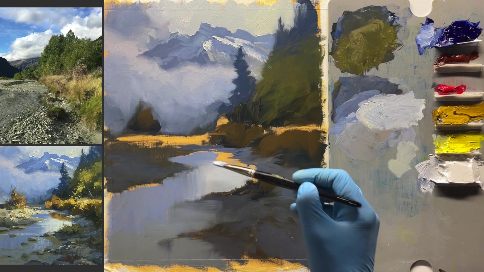 Step 16 — Enhancing Grasses and Reflections (video frame from the lesson)