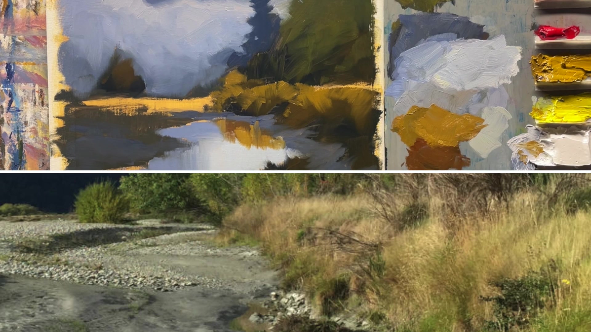 Step 17 — Foreground Bushes and Trees (video frame from the lesson)