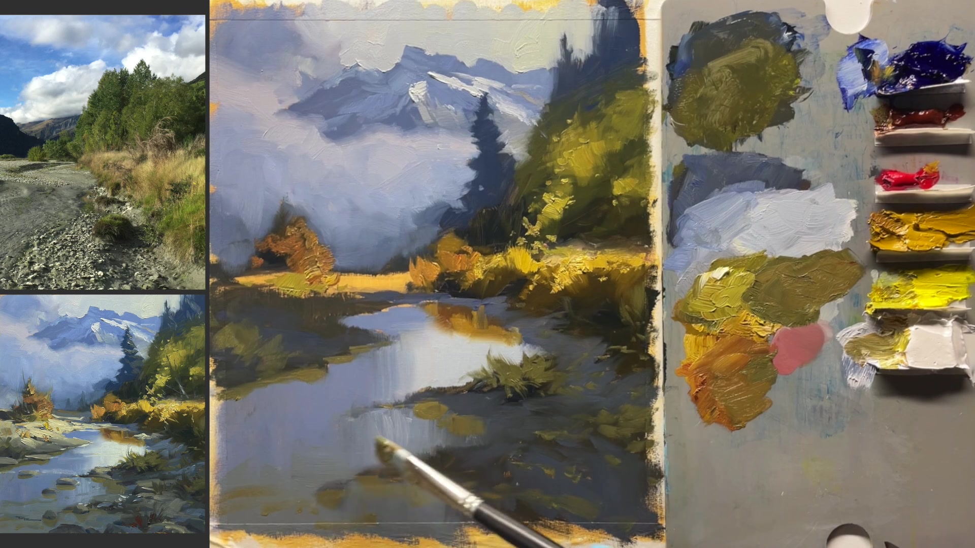 Step 19 — Riverbed and Rock Details (video frame from the lesson)