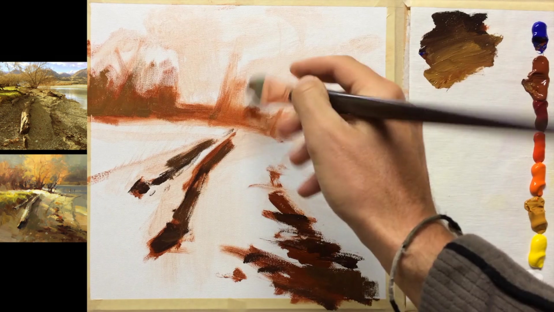 Step 4 — Mixing and Modifying Grays (video frame from the lesson)