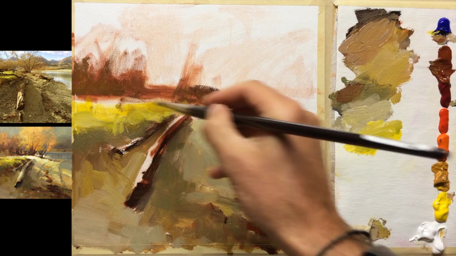 Step 8 — Background Trees and Soft Edges (video frame from the lesson)