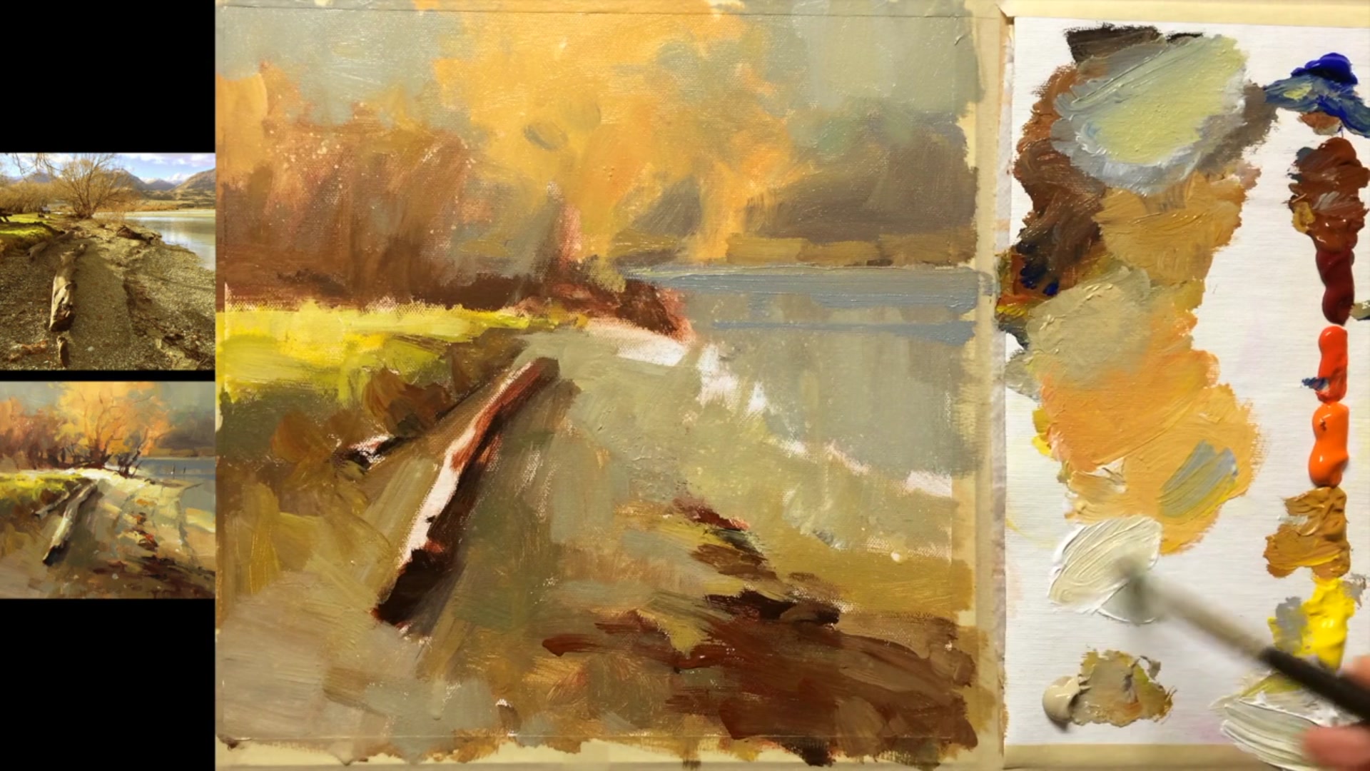 Step 12 — Highlight and Shadow on Beach (video frame from the lesson)