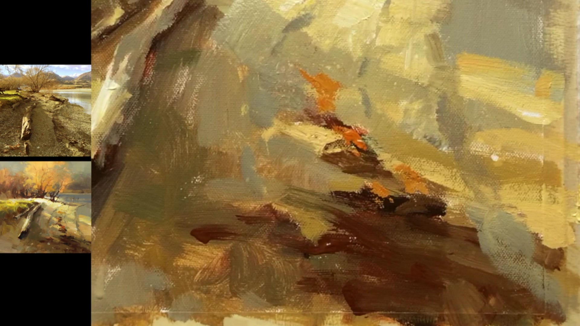Step 16 — Foreground Textures and Light Effects (video frame from the lesson)