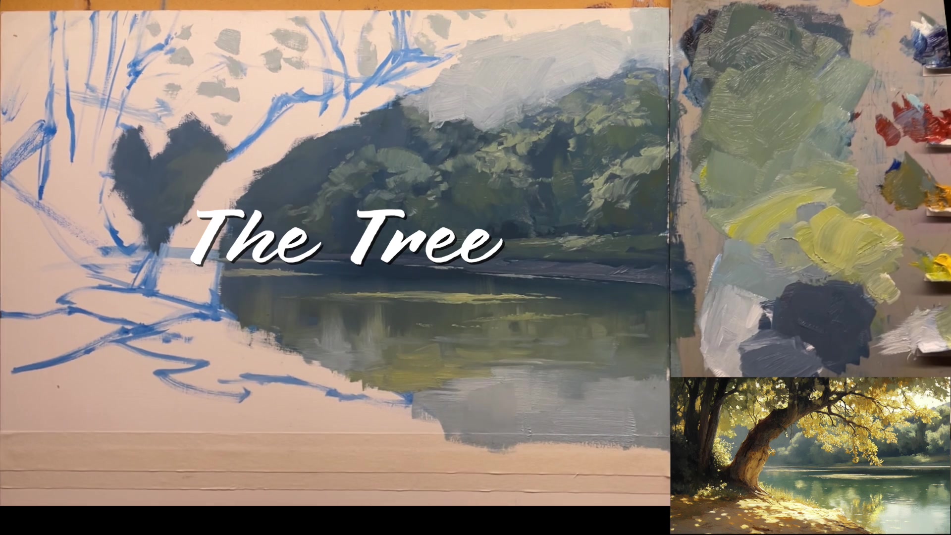 Step 12 — Painting the Tree Trunk (video frame from the lesson)