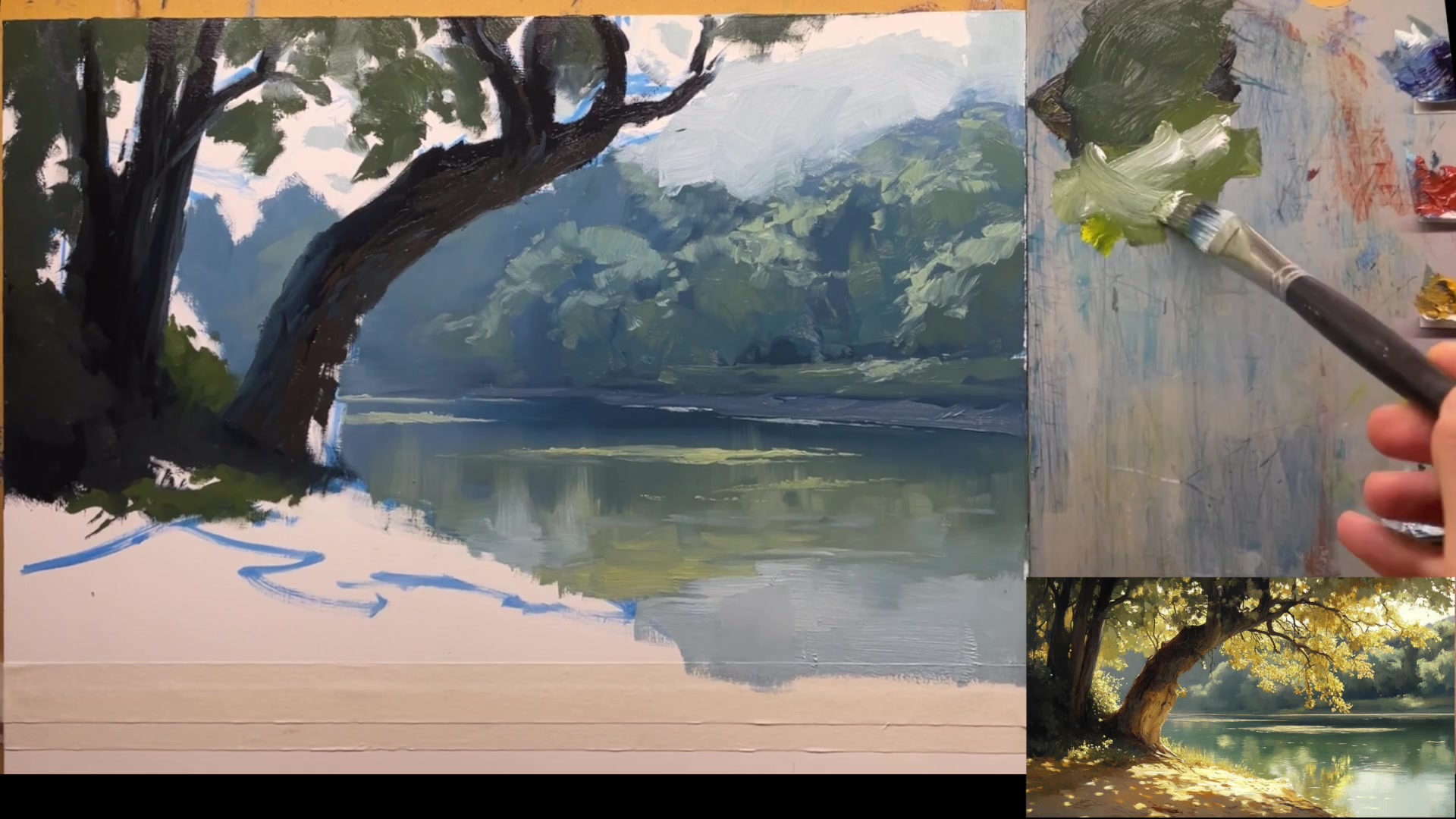 Step 14 — Building Up Light and Color (video frame from the lesson)