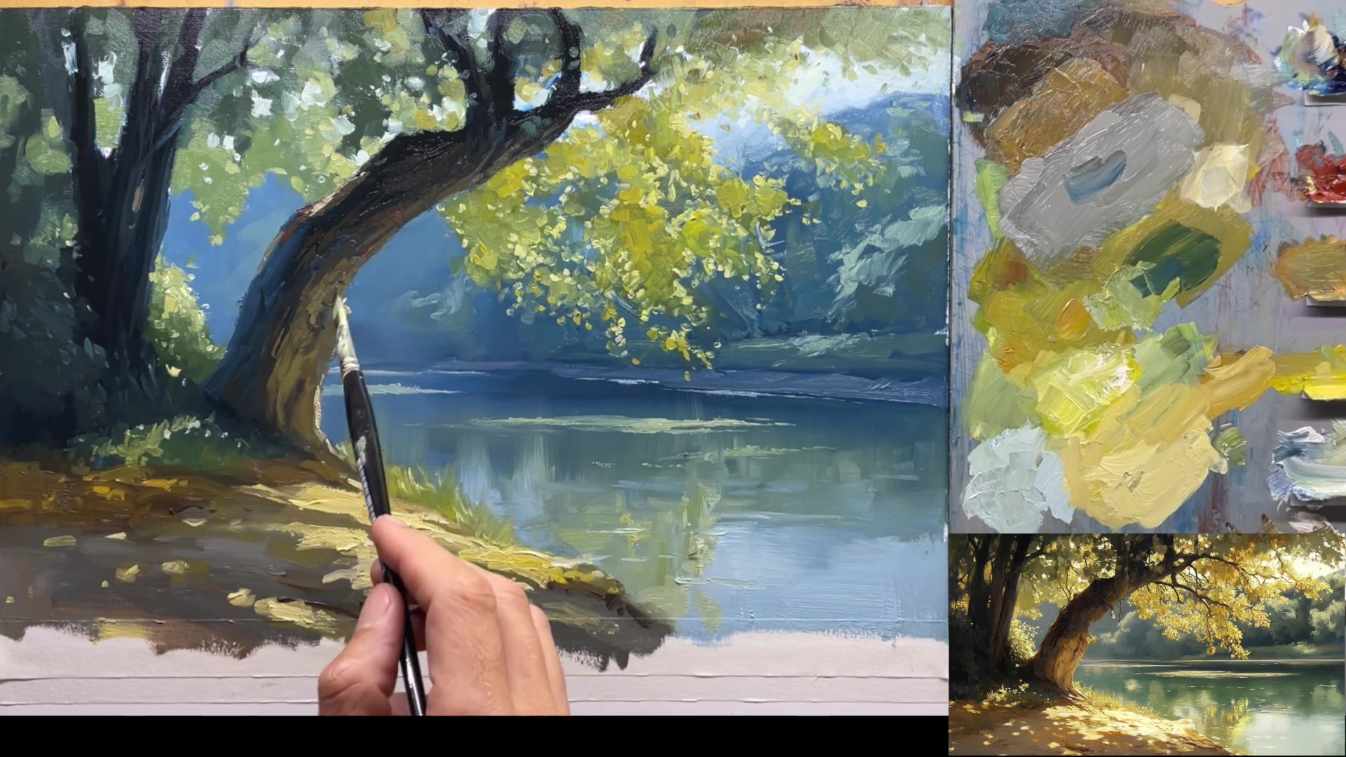 Step 20 — Painting Branches and Fine Details (video frame from the lesson)