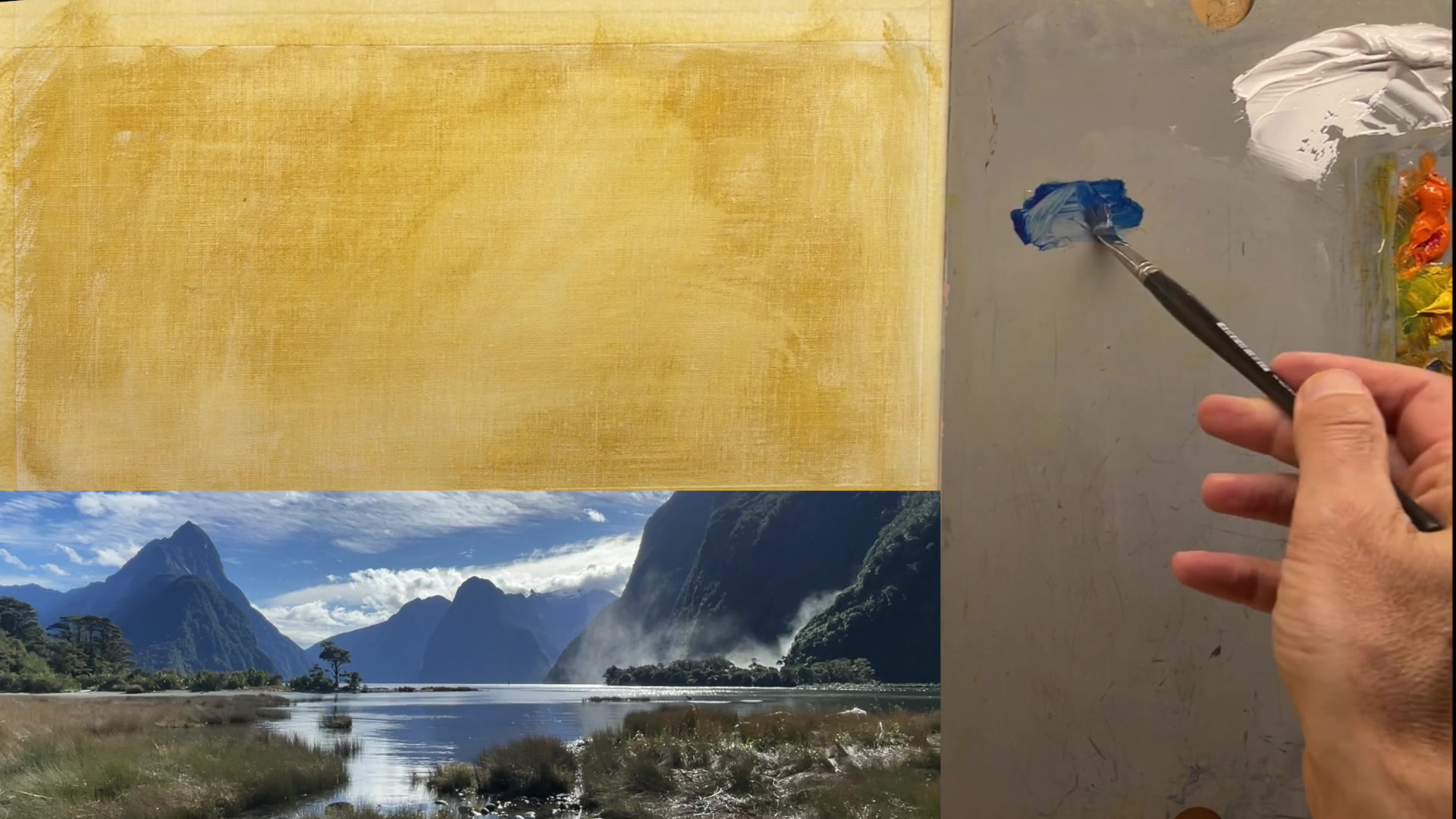 Step 5 — Sketching the Main Shapes (video frame from the lesson)