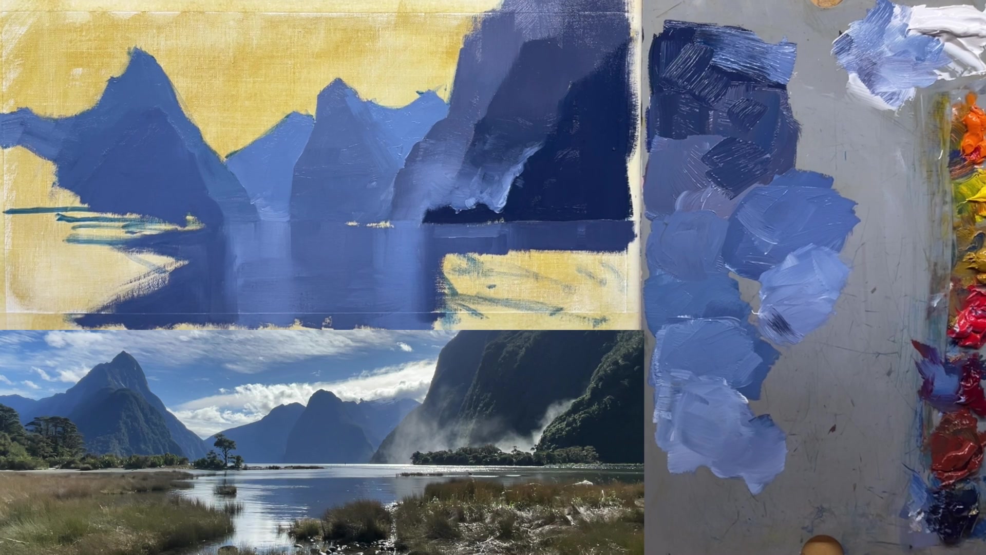 Step 9 — Adding Greens and Foliage (video frame from the lesson)