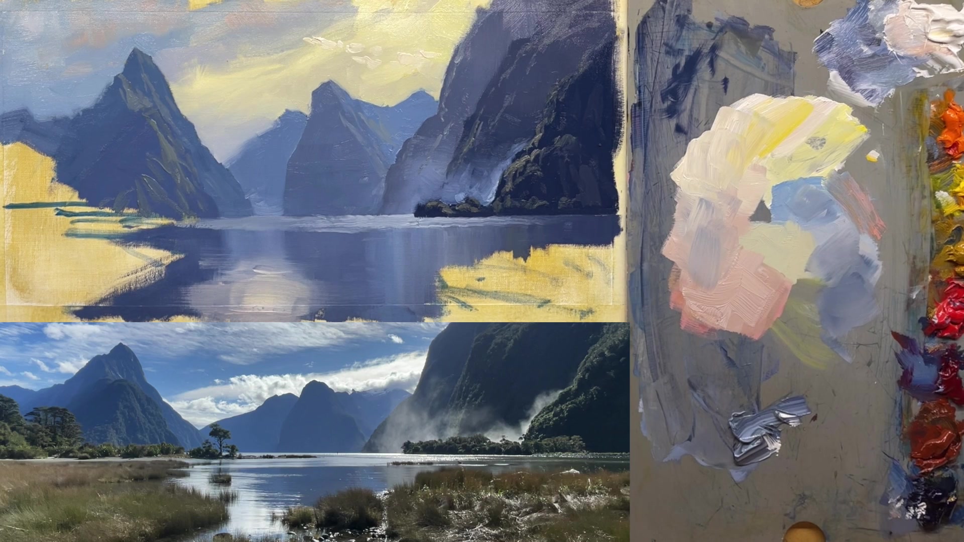 Step 14 — Foreground Details (video frame from the lesson)