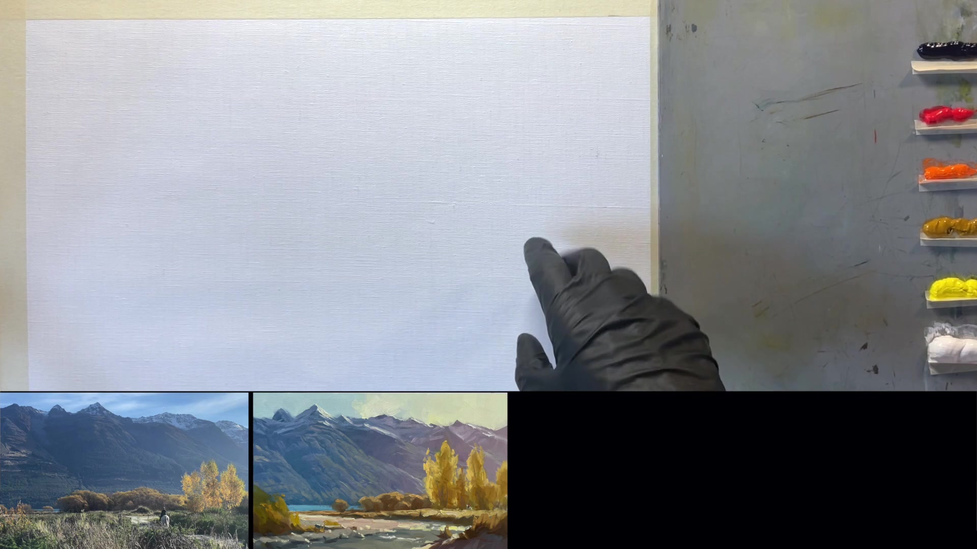 Step 2 — Materials and Brushes (video frame from the lesson)