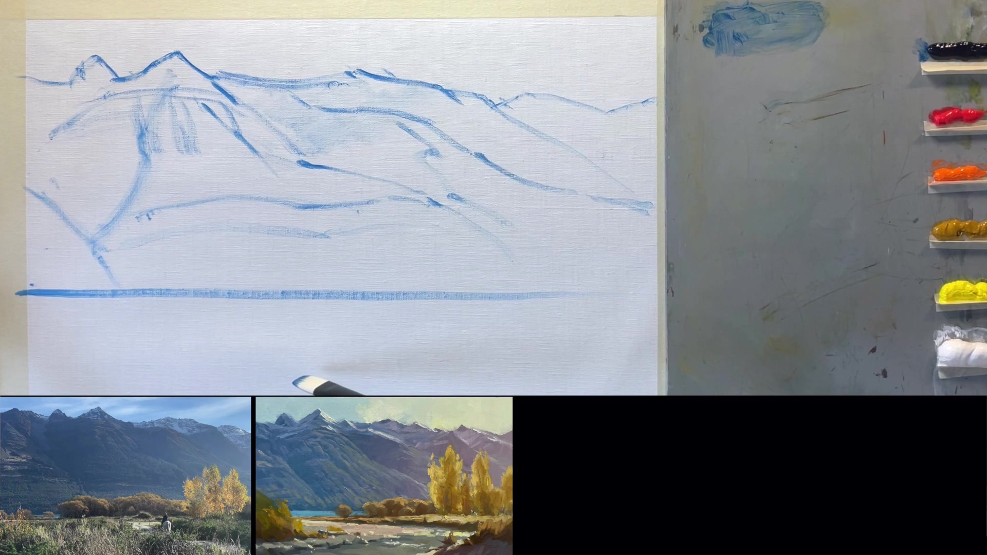 Step 5 — River and Light Direction (video frame from the lesson)