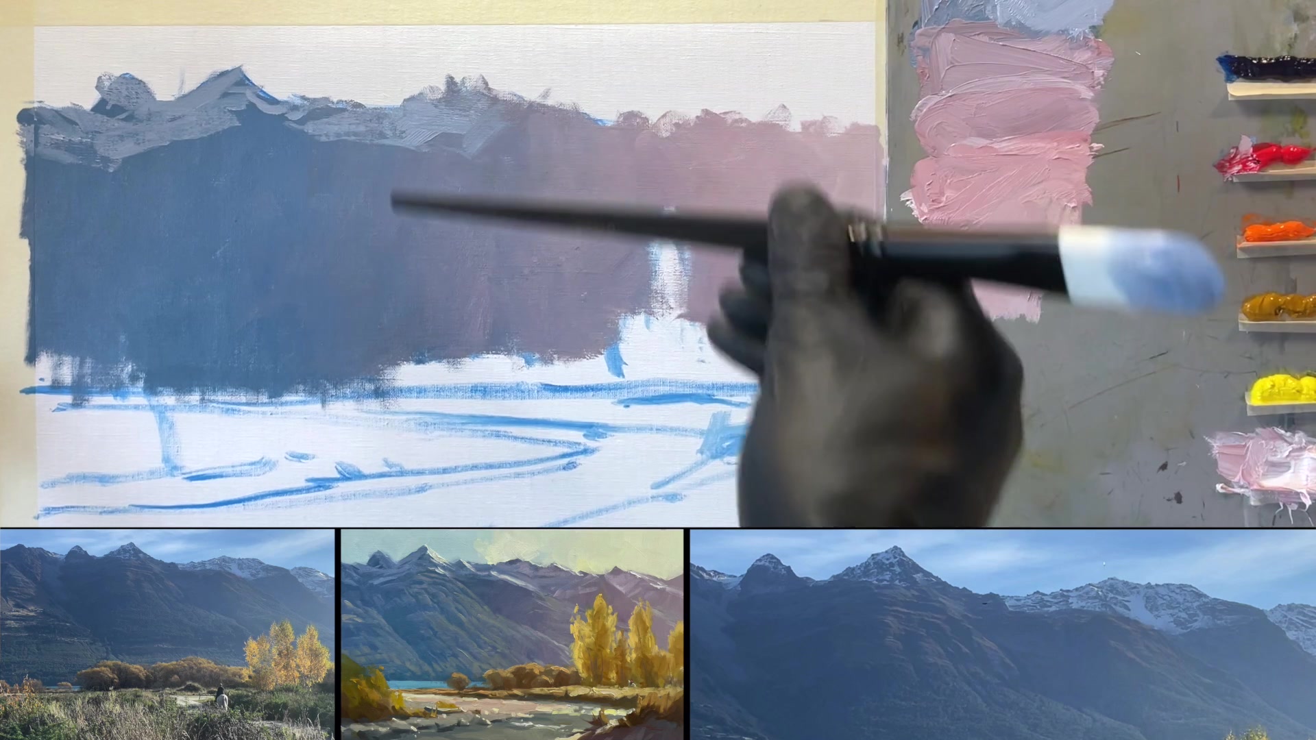 Step 11 — Snow in Light (video frame from the lesson)