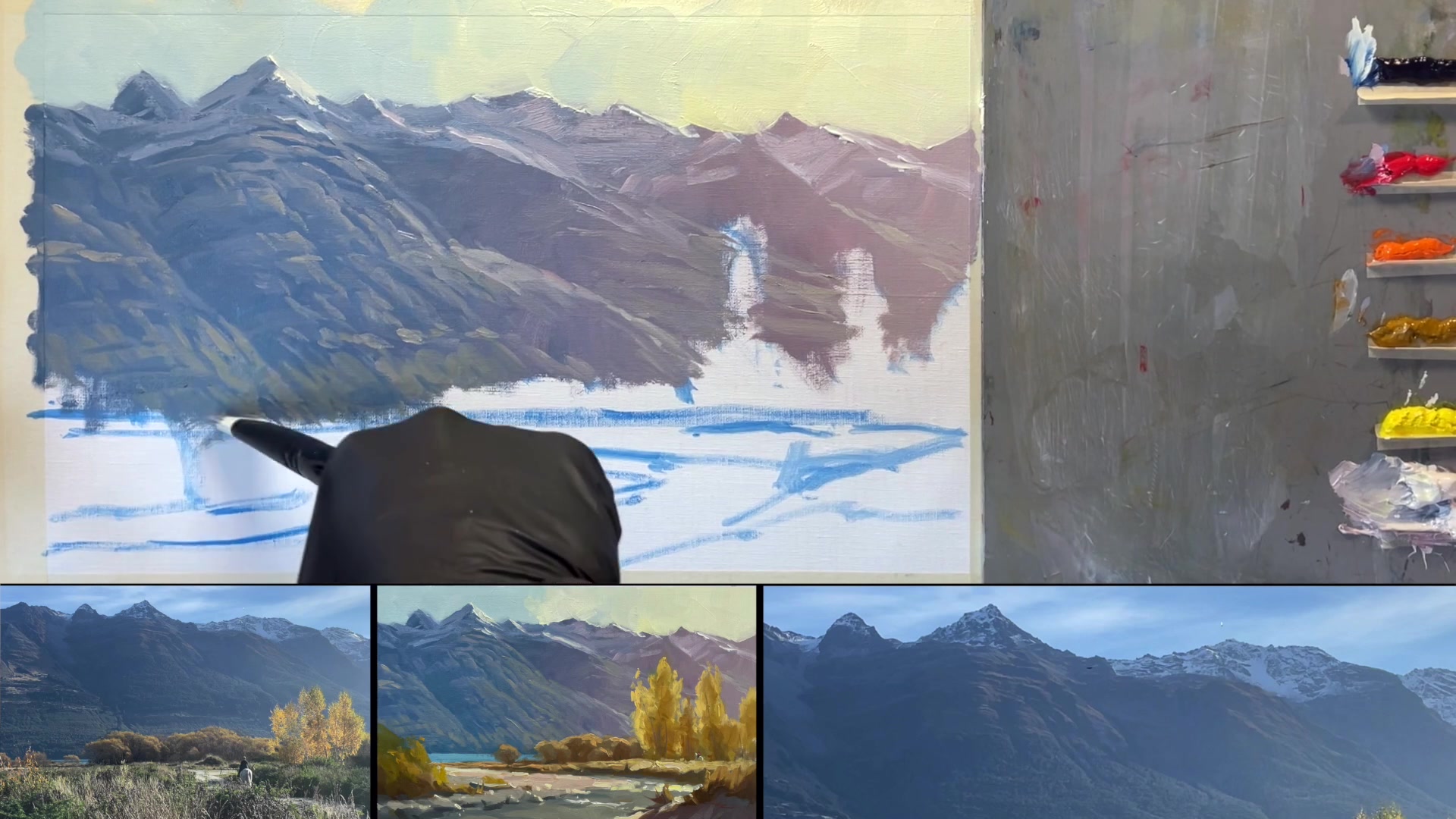 Step 21 — Lake Color (video frame from the lesson)