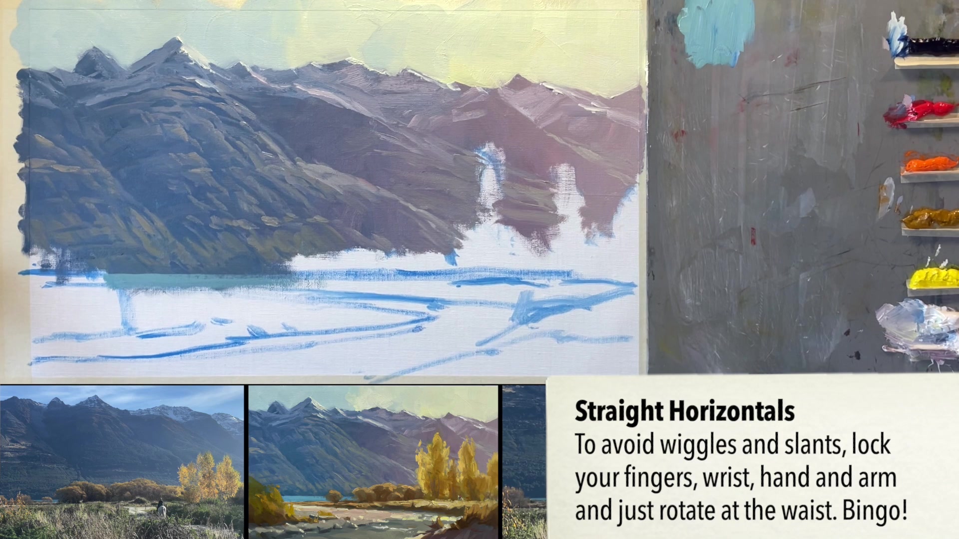 Step 22 — Foreground Trees (video frame from the lesson)