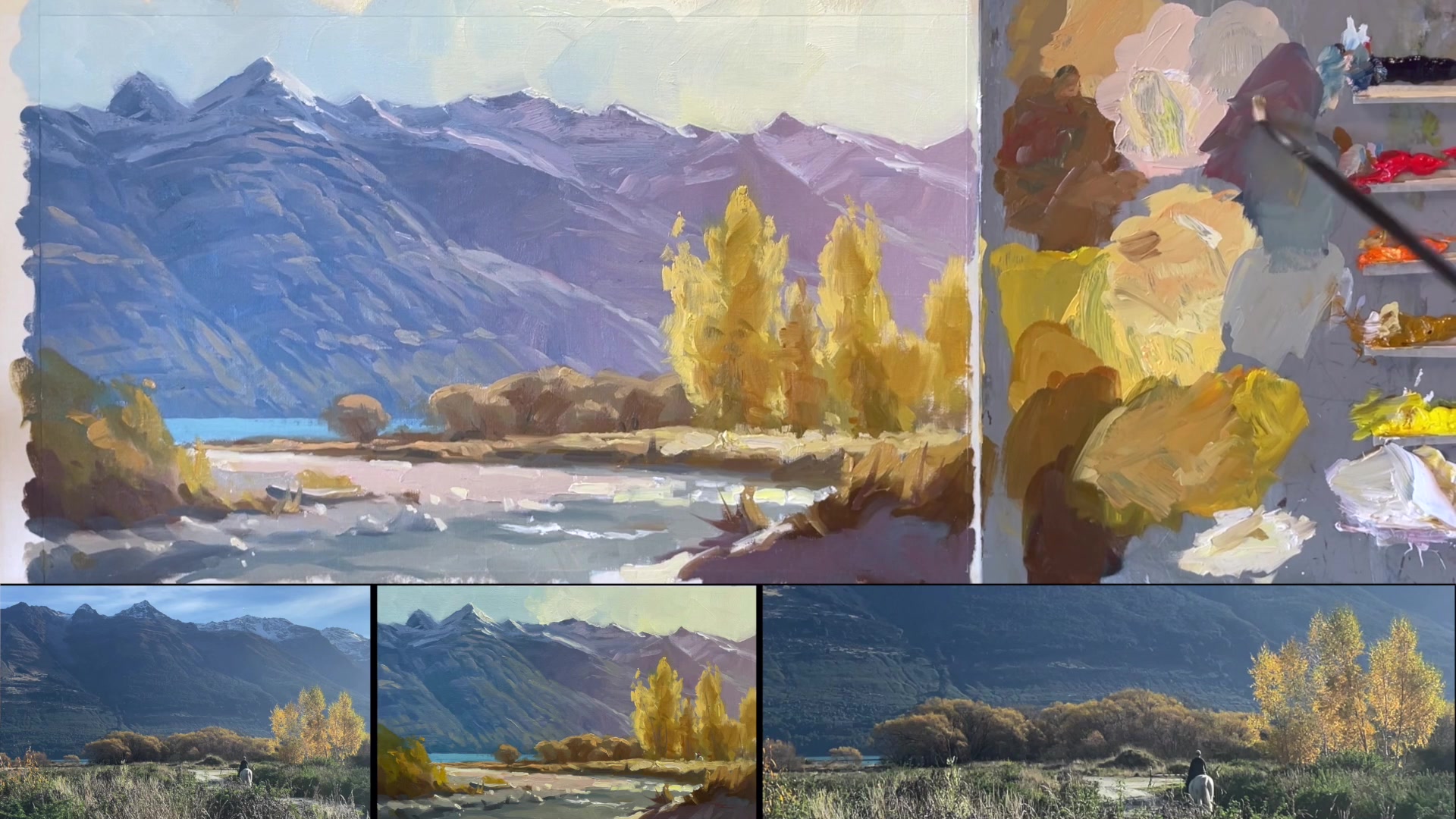 Step 29 — Painting the Horse (video frame from the lesson)