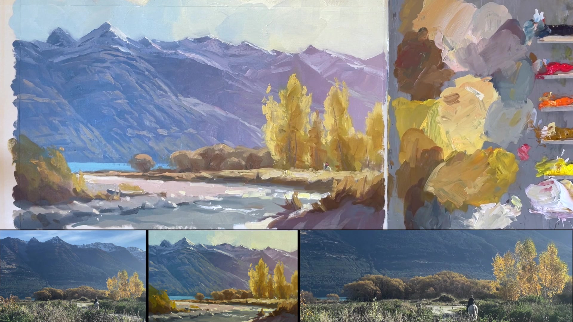 Step 33 — Signing the Painting (video frame from the lesson)