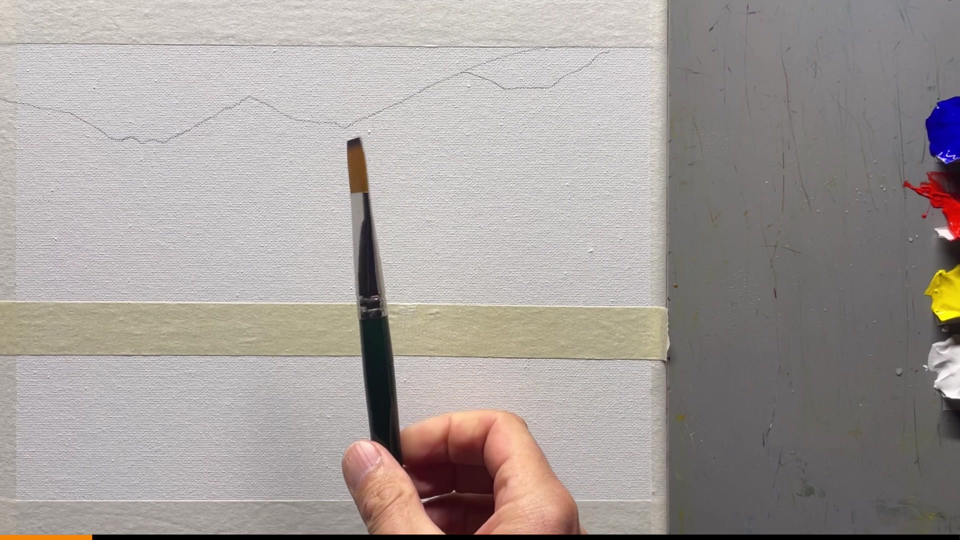 Step 5 — Painting the sky (video frame from the lesson)