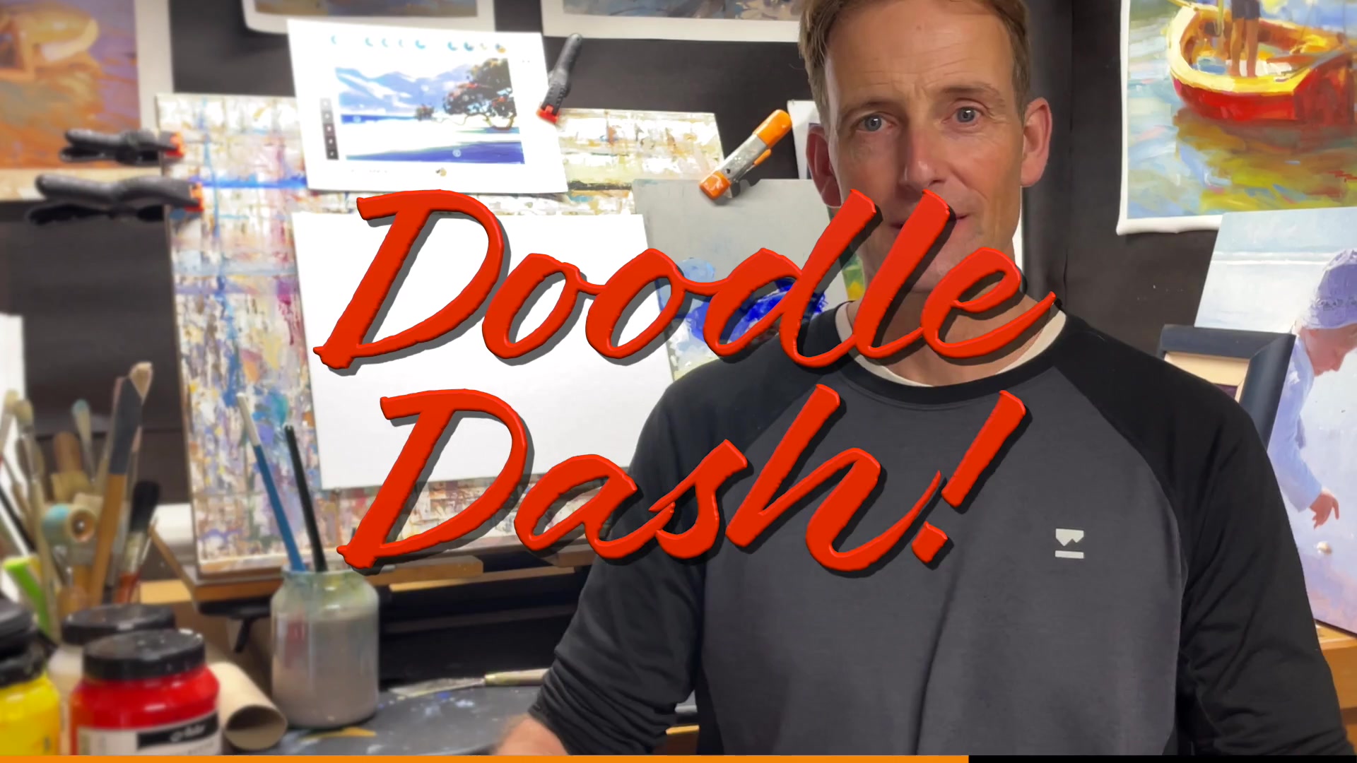 Step 16 — Doodle Dash activity (video frame from the lesson)