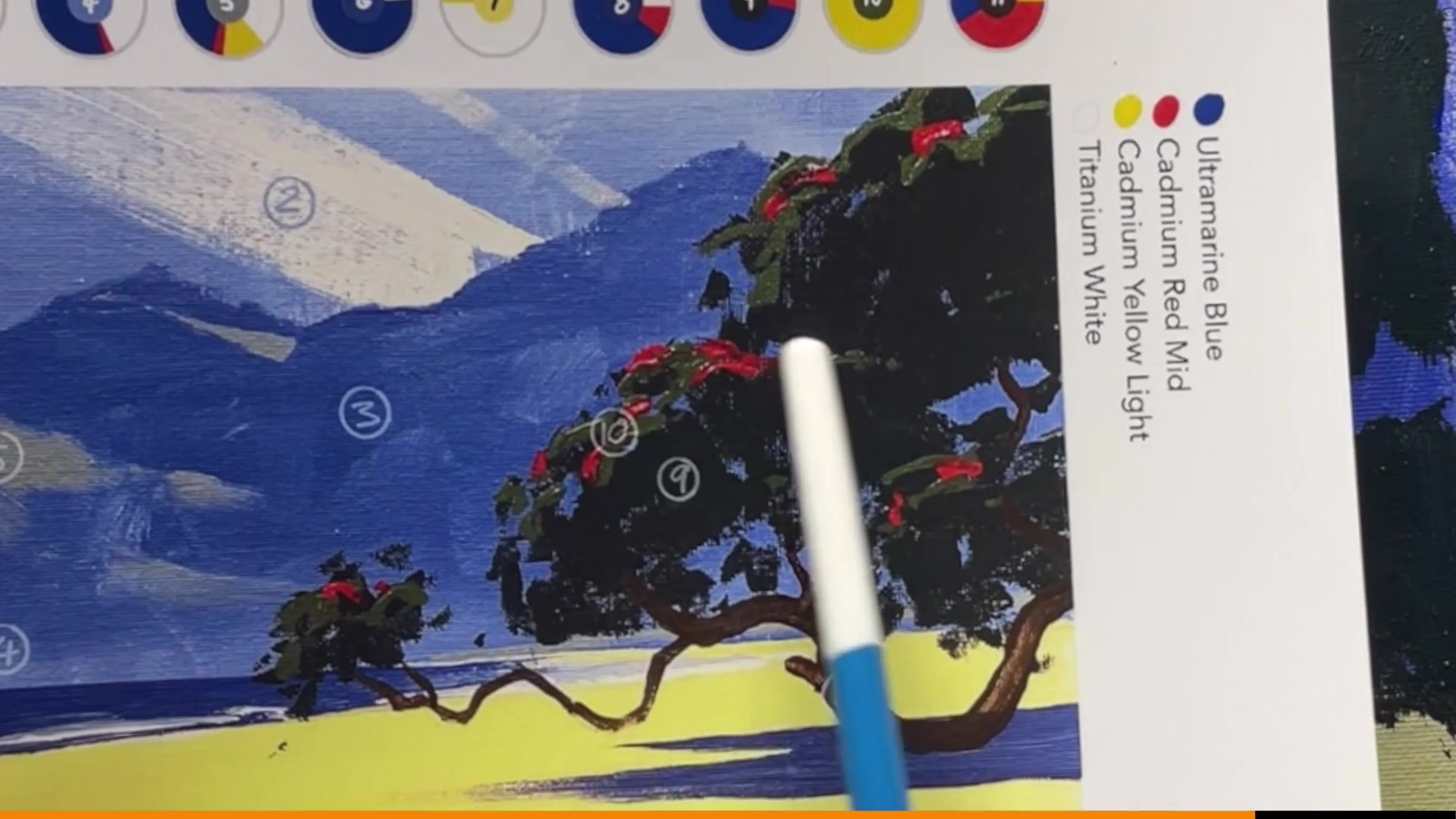 Step 18 — Adding light to the tree (video frame from the lesson)