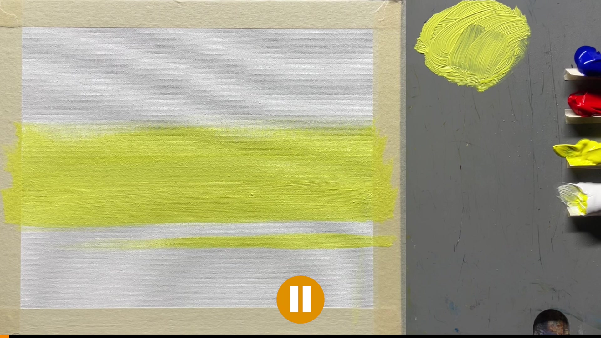 Step 3 — Mixing and applying the second color (video frame from the lesson)