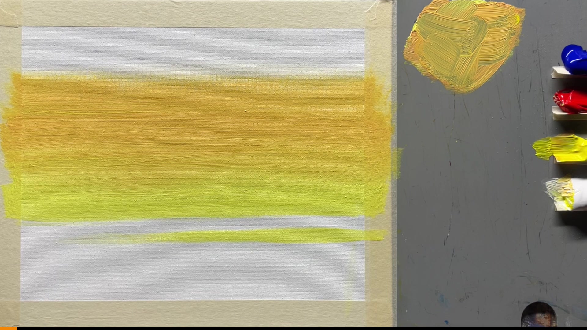 Step 4 — Mixing and applying the pink color (video frame from the lesson)