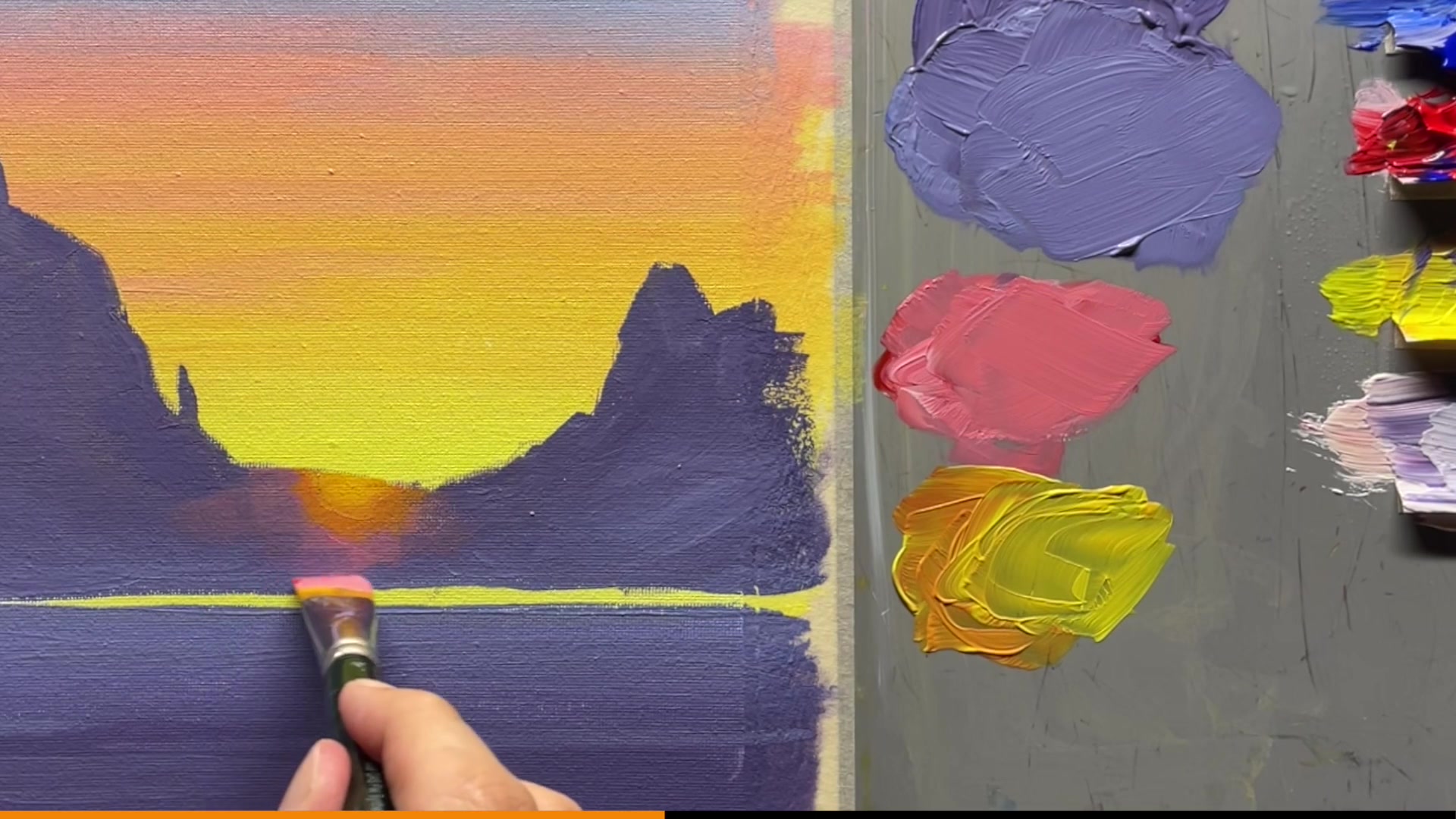 Step 11 — Creating water reflections (video frame from the lesson)
