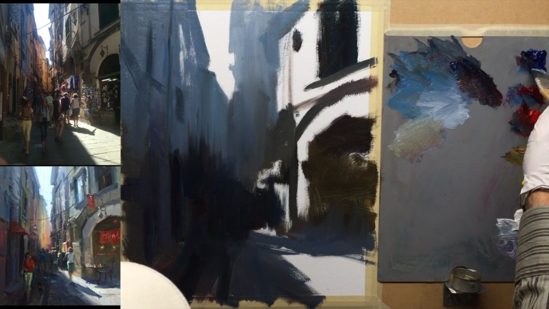 Step 8 — Painting Warm Glowing Colors (video frame from the lesson)