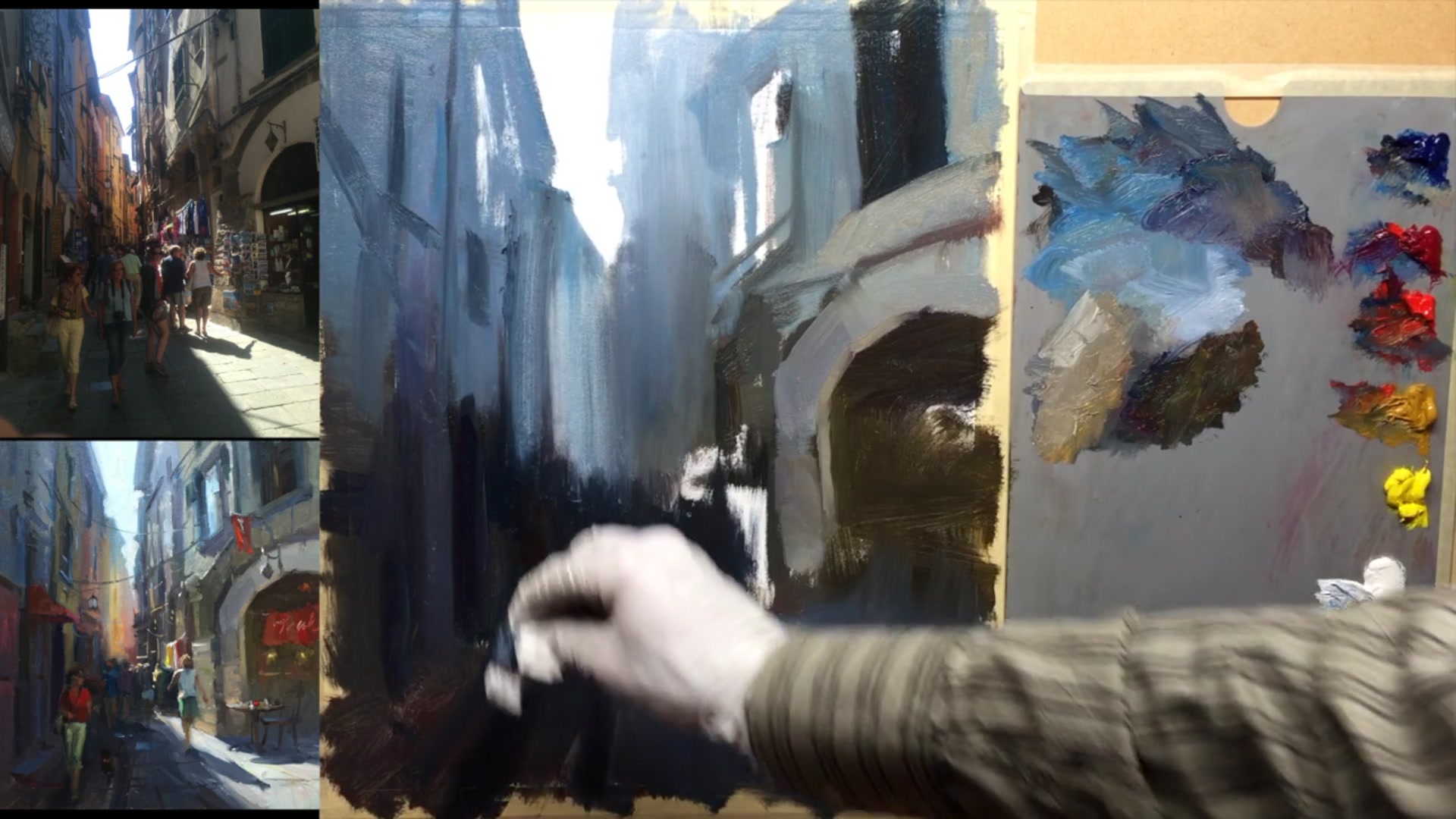 Step 9 — Balancing Warm and Cool Colors (video frame from the lesson)