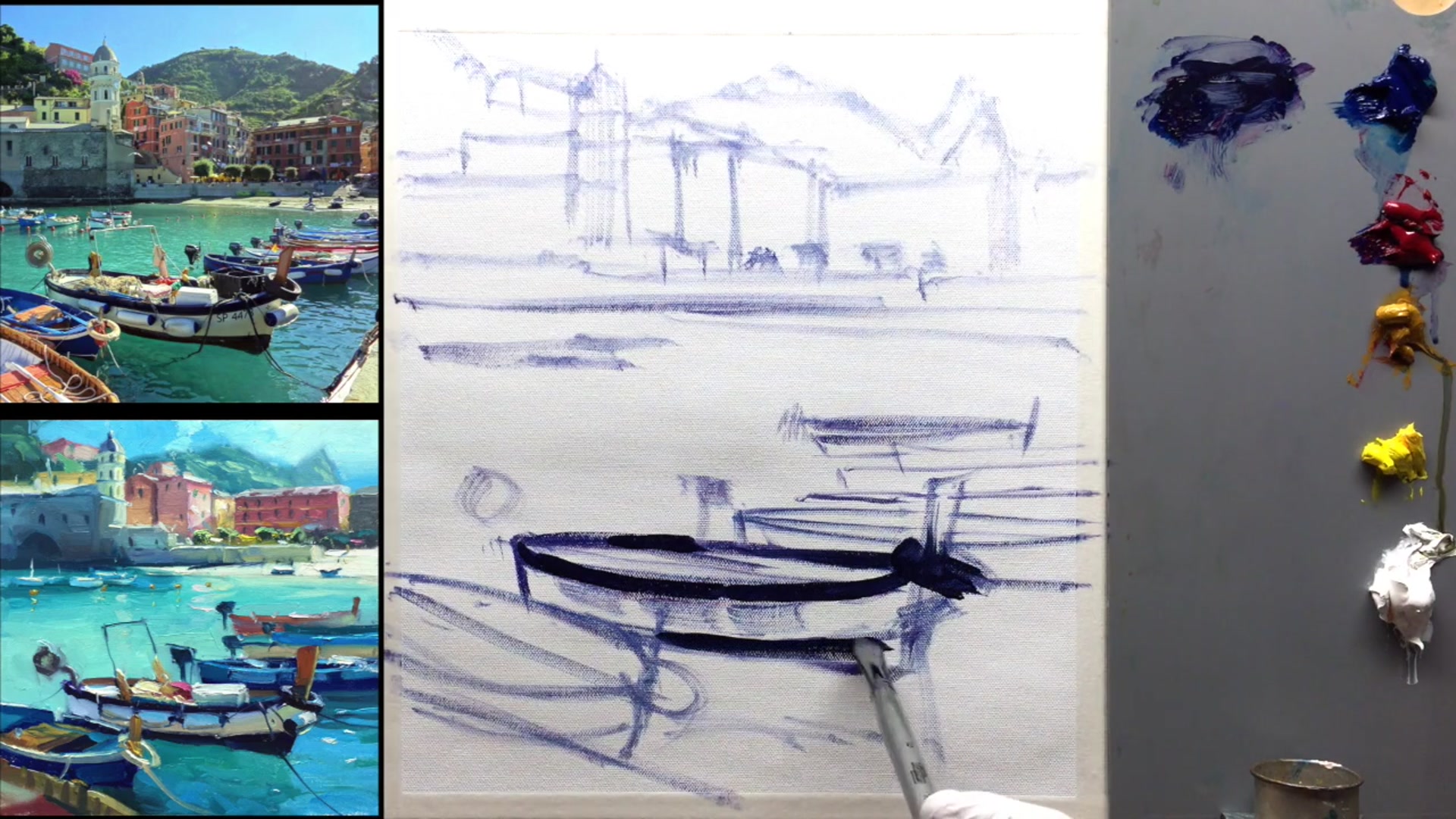 Step 3 — Color in Shadows (video frame from the lesson)