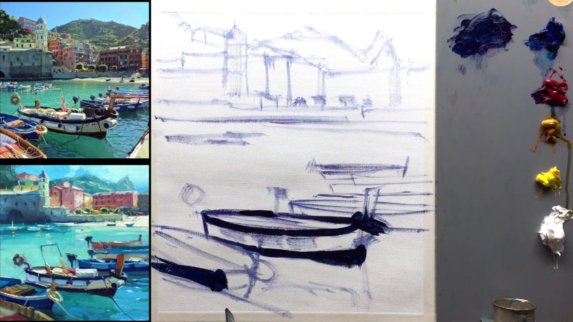 Step 4 — Perspective and Dark Colors (video frame from the lesson)