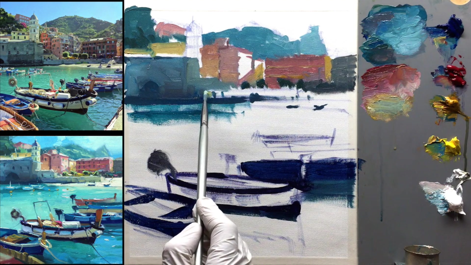 Step 9 — Sea Wall and Beach Glow (video frame from the lesson)