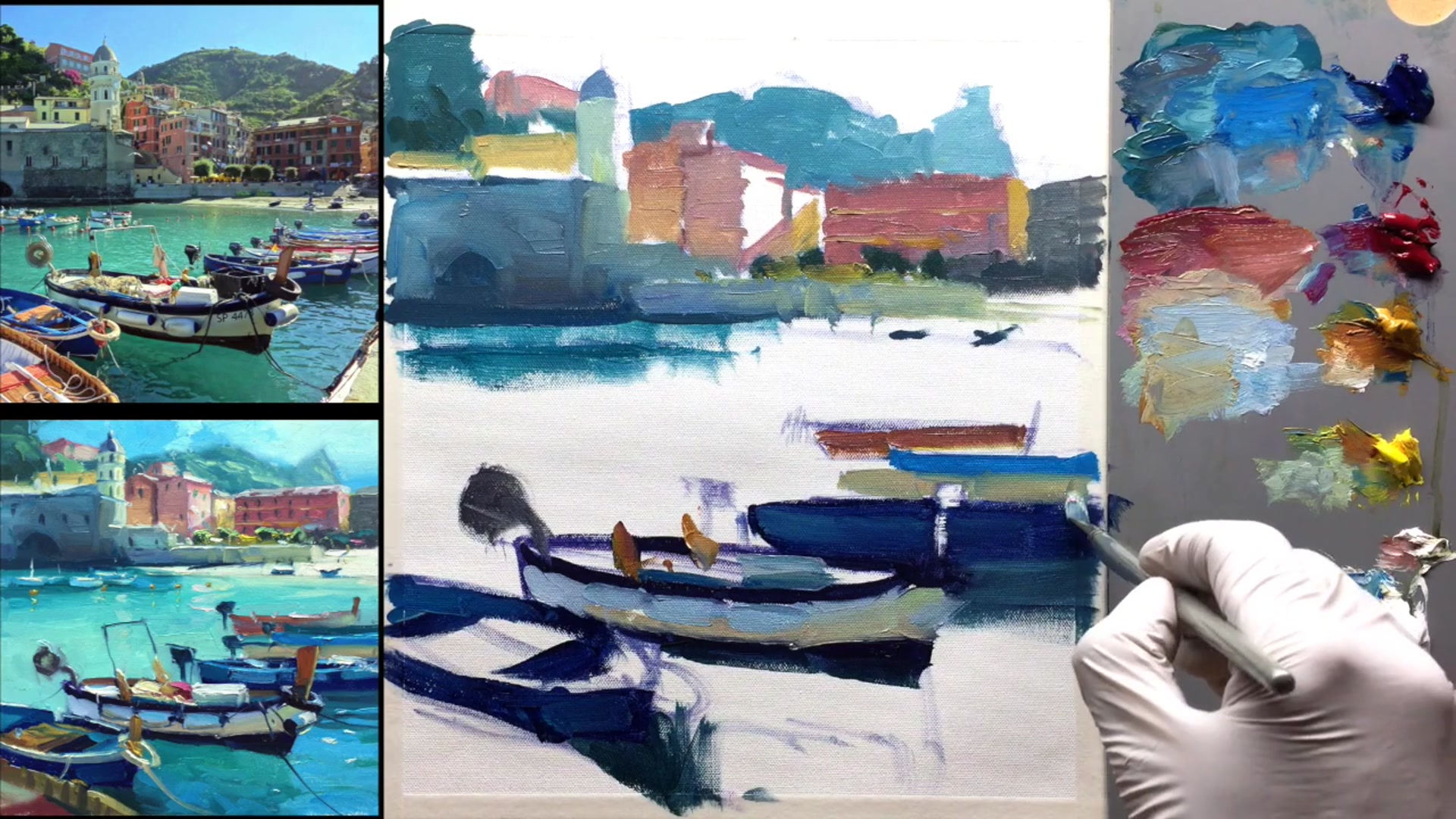 Step 11 — Water and Beach Reflections (video frame from the lesson)