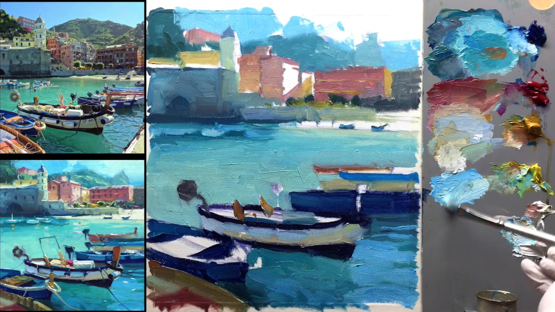 Step 13 — Impasto Technique for Light (video frame from the lesson)