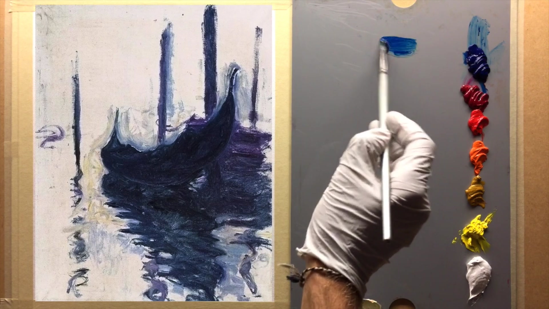 Step 3 — Recreating Monet's Sketch (video frame from the lesson)