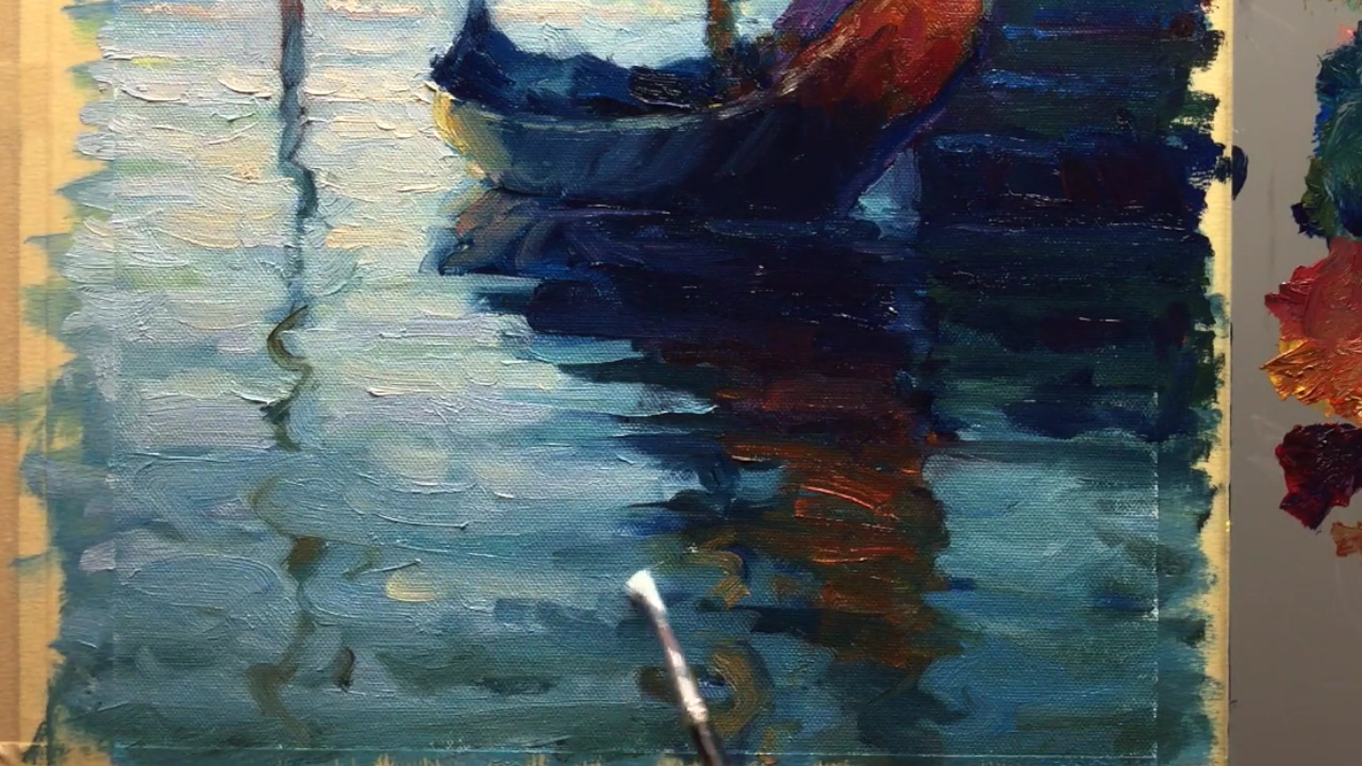 Step 18 — Finishing the Painting (video frame from the lesson)