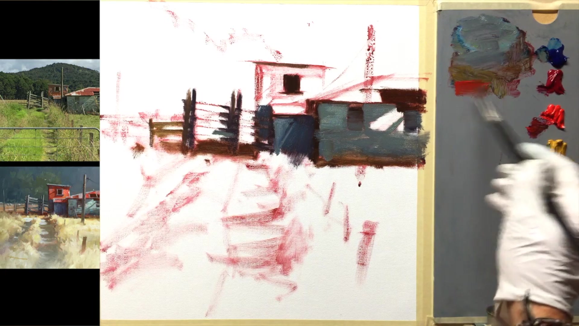 Step 5 — Mixing and Applying Shadow Colors (video frame from the lesson)